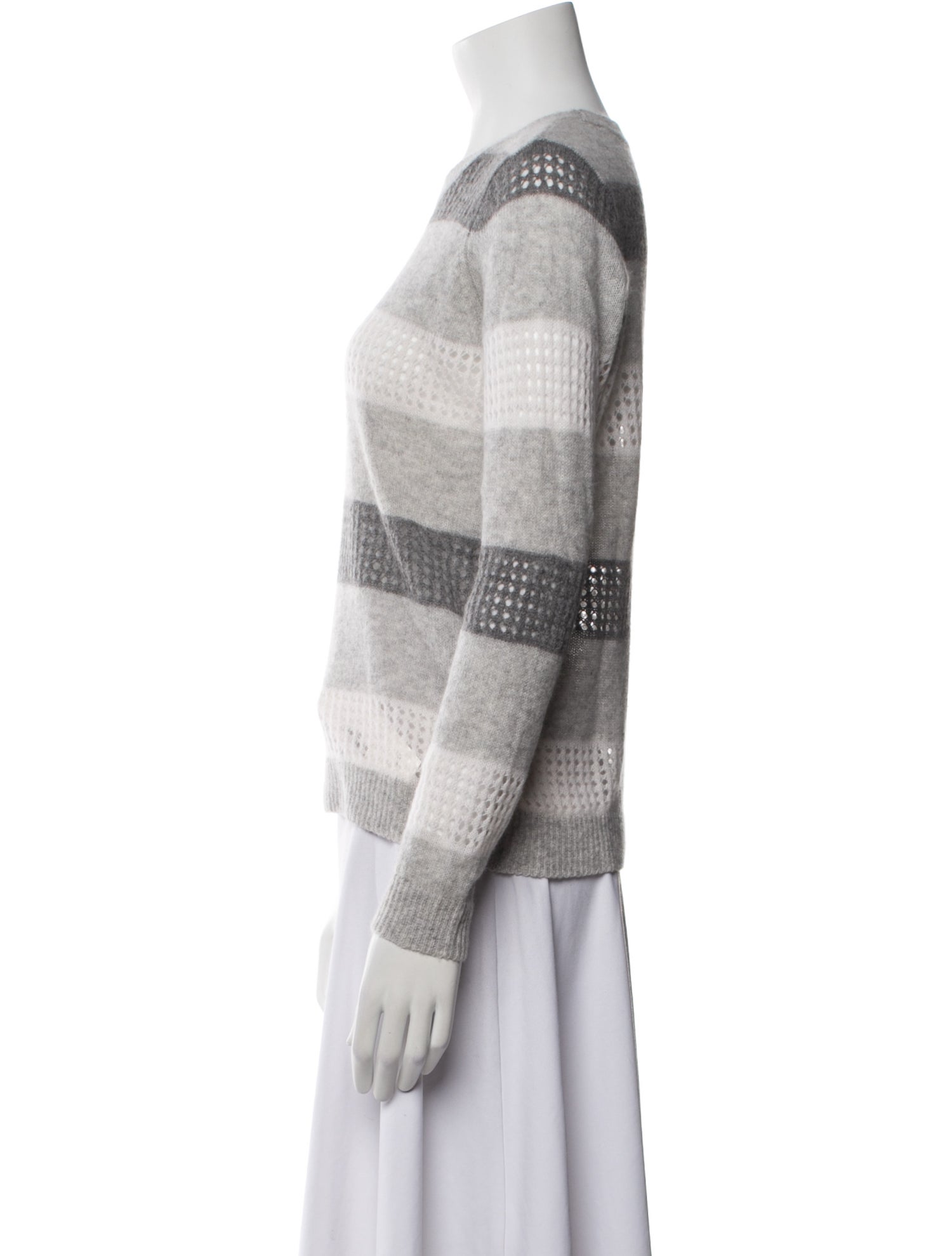 Minnie Rose Cashmere Striped Sweater