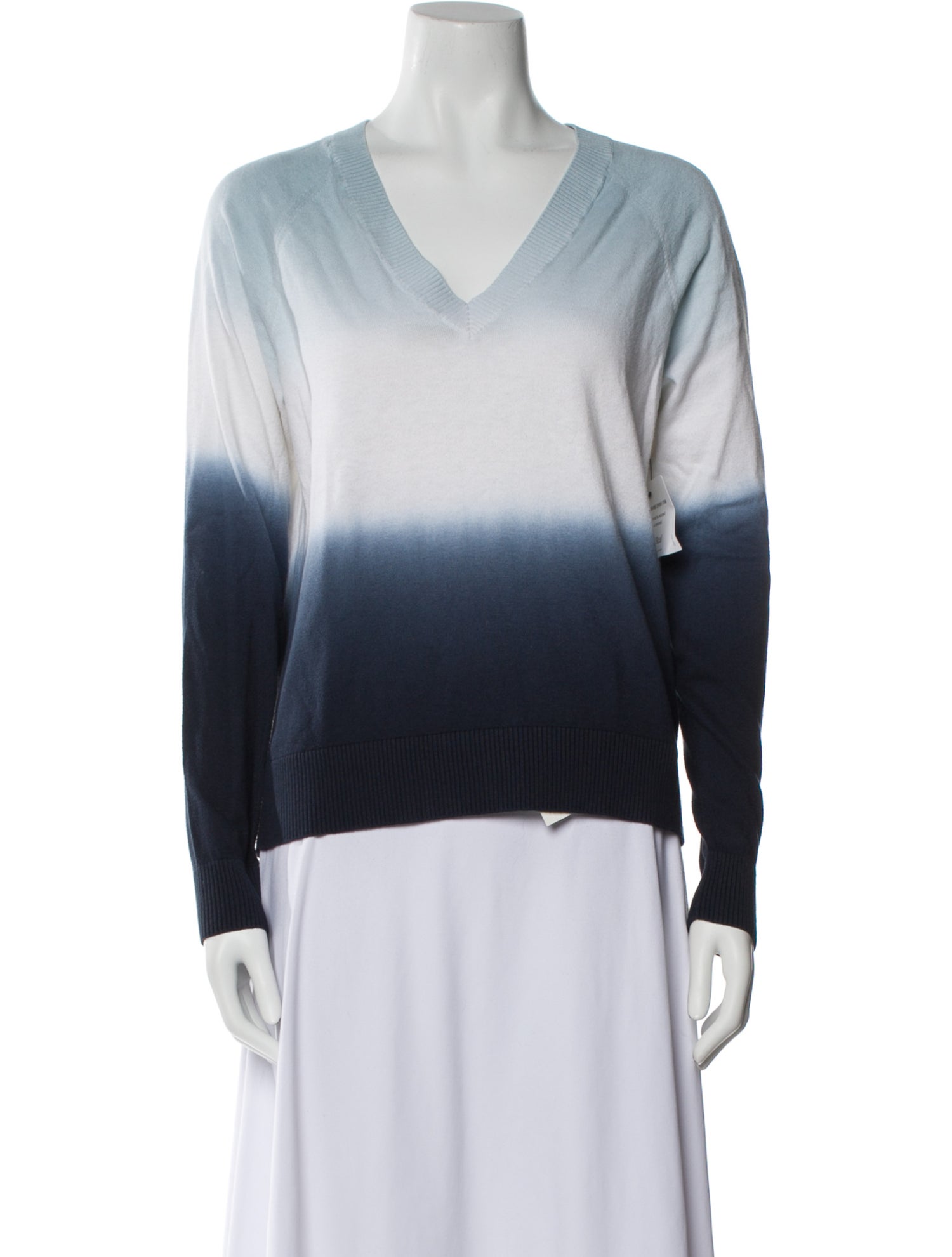 Minnie Rose Striped V-Neck Sweater