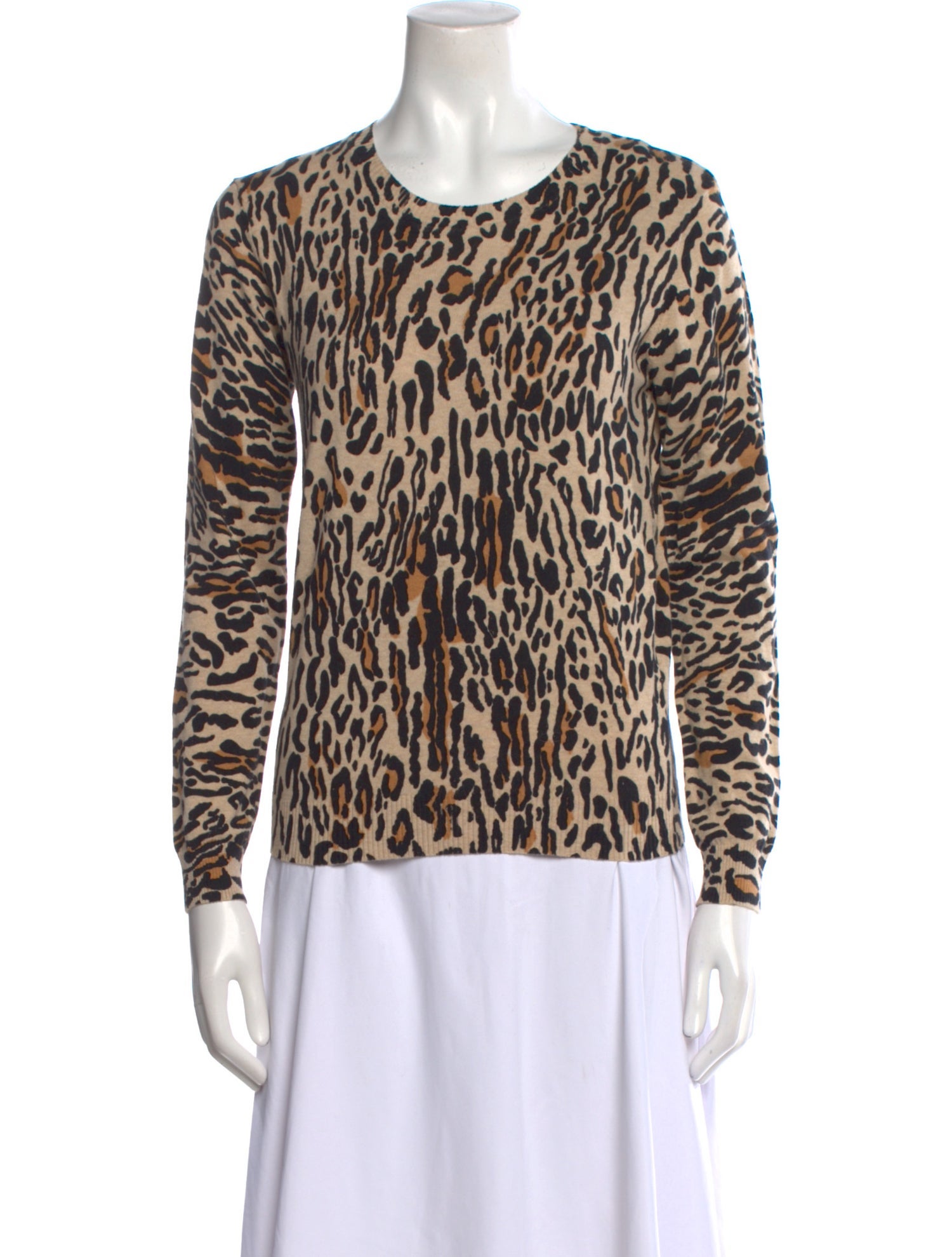 Minnie Rose Printed Scoop Neck Sweater