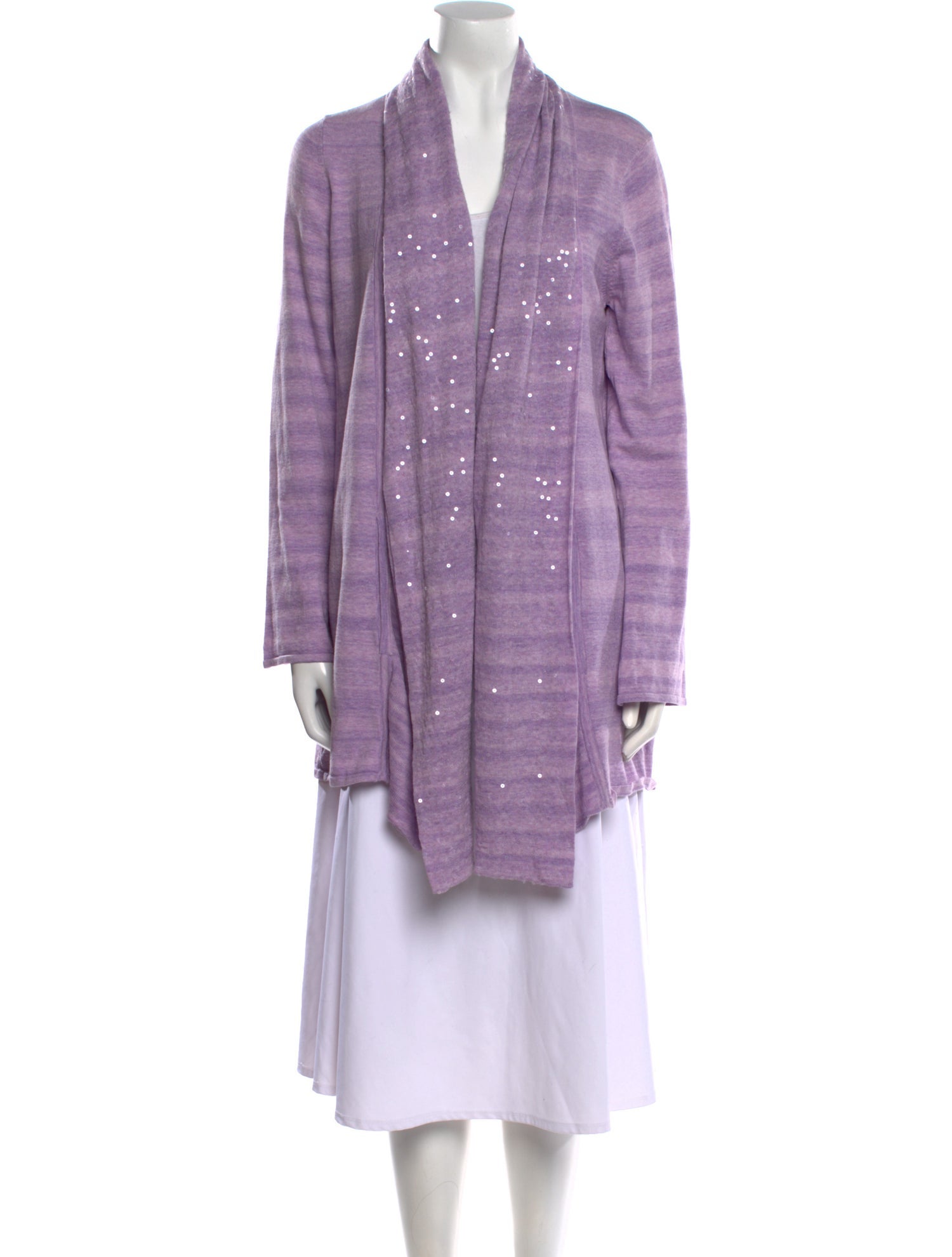 Minnie Rose Printed Open Front Sweater w/ Tags