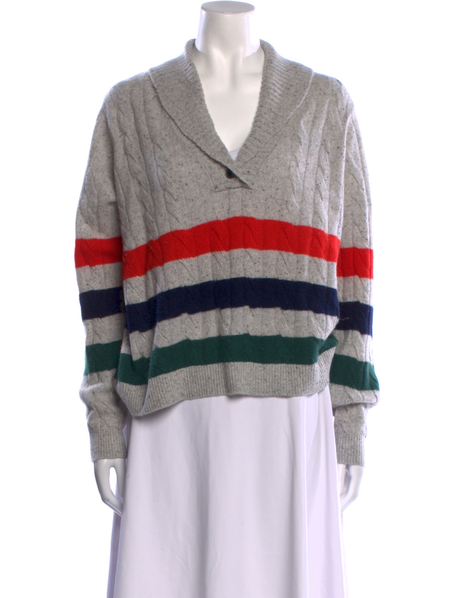 Minnie Rose Cashmere Striped Sweater