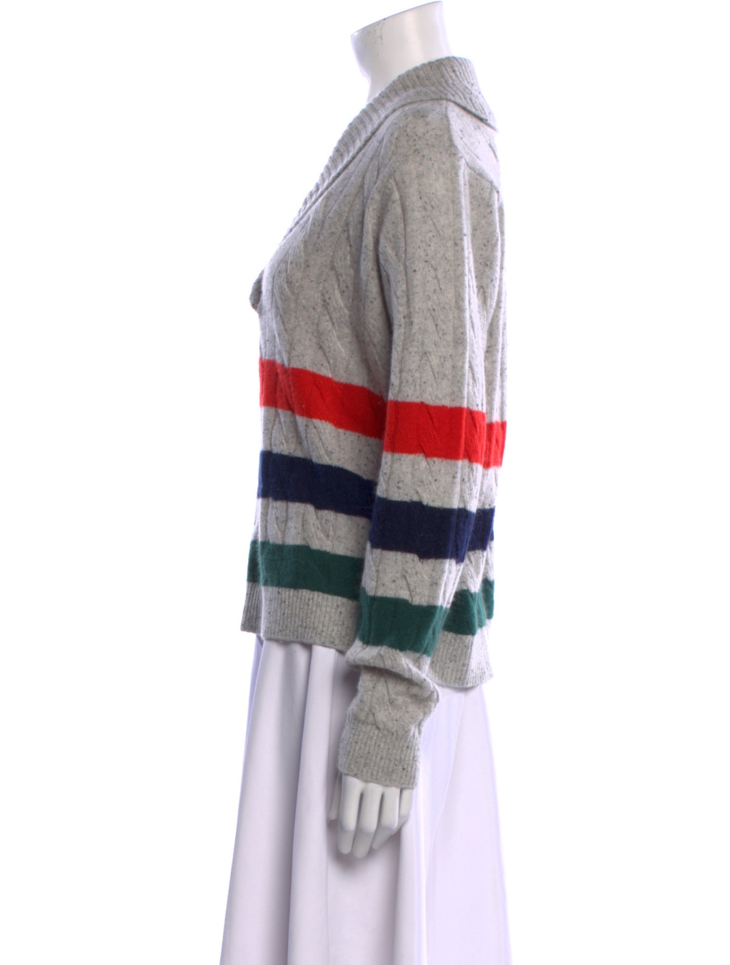 Minnie Rose Cashmere Striped Sweater