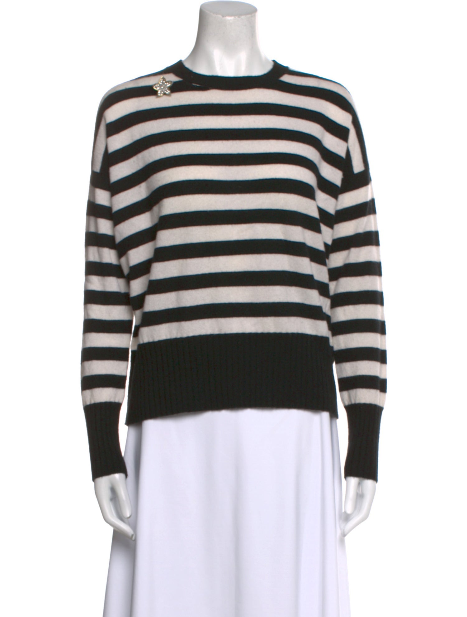 Minnie Rose Cashmere Striped Sweater