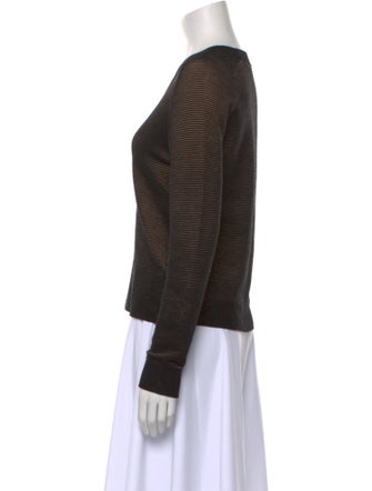 Minnie Rose Striped V-Neck Sweater