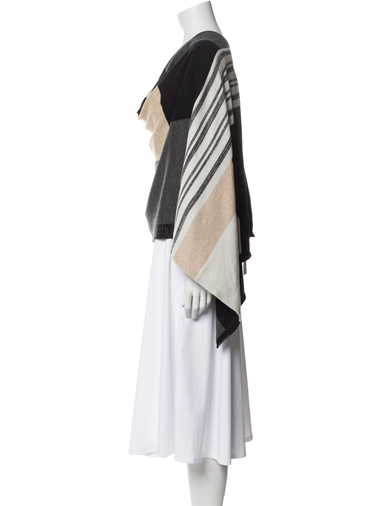 Minnie Rose Striped Cowl Neck Sweater