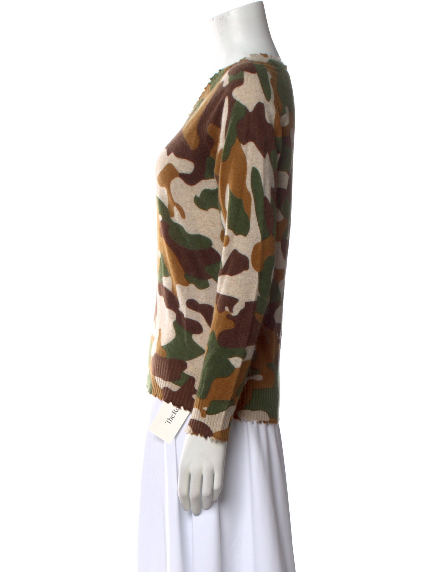 Minnie Rose Cashmere Printed Sweater w/ Tags