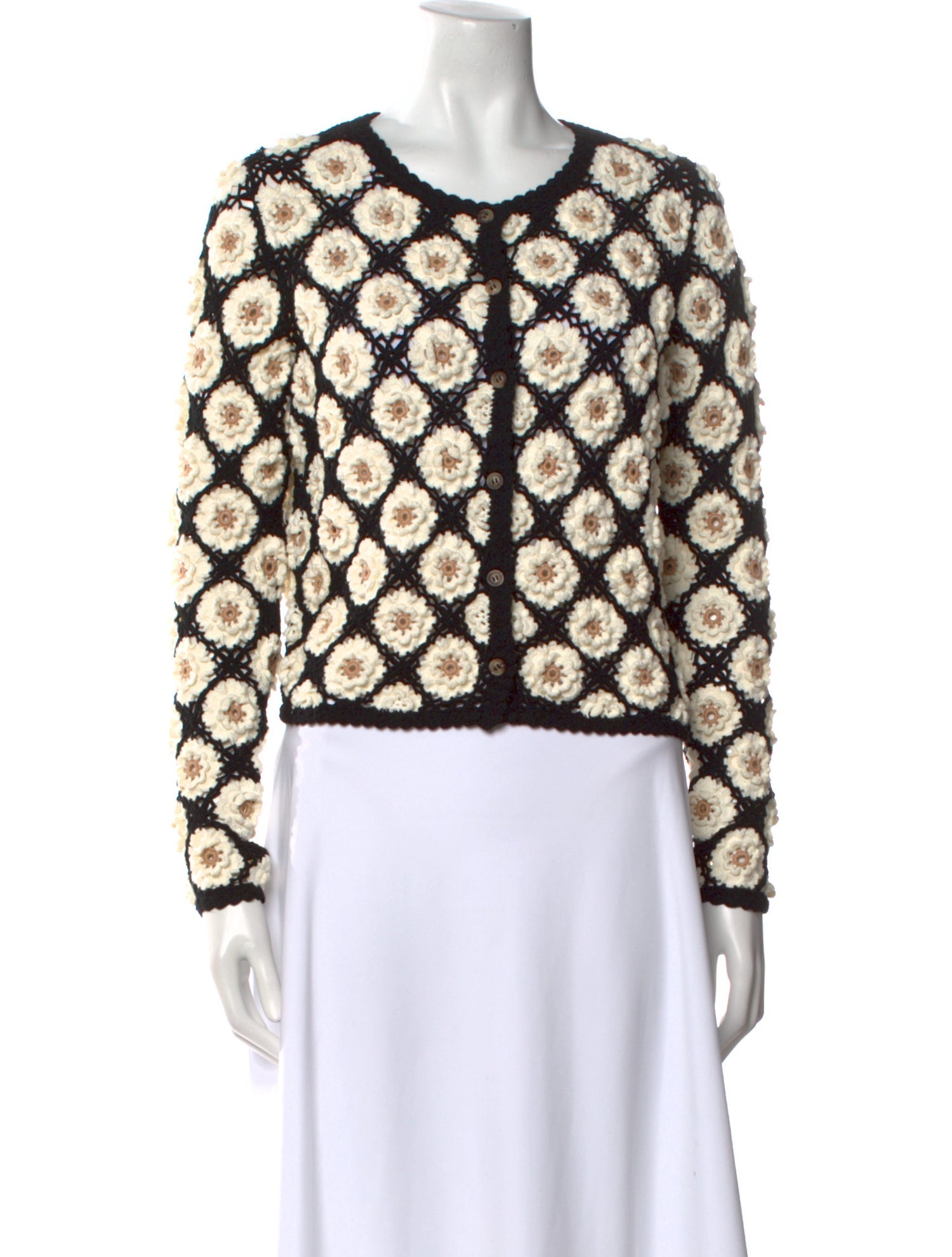 Minnie Rose Printed Crew Neck Sweater