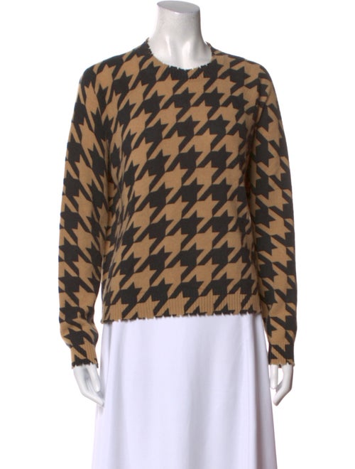 Minnie Rose Cashmere Houndstooth Print Sweater