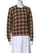Minnie Rose Cashmere Houndstooth Print Sweater