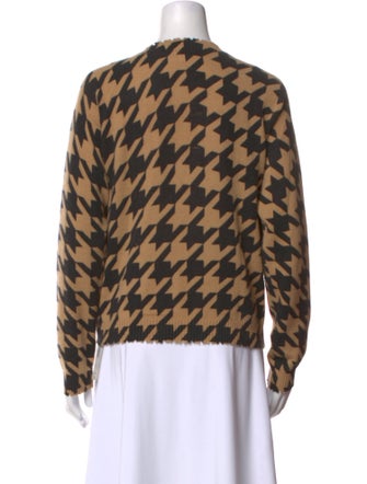 Minnie Rose Cashmere Houndstooth Print Sweater
