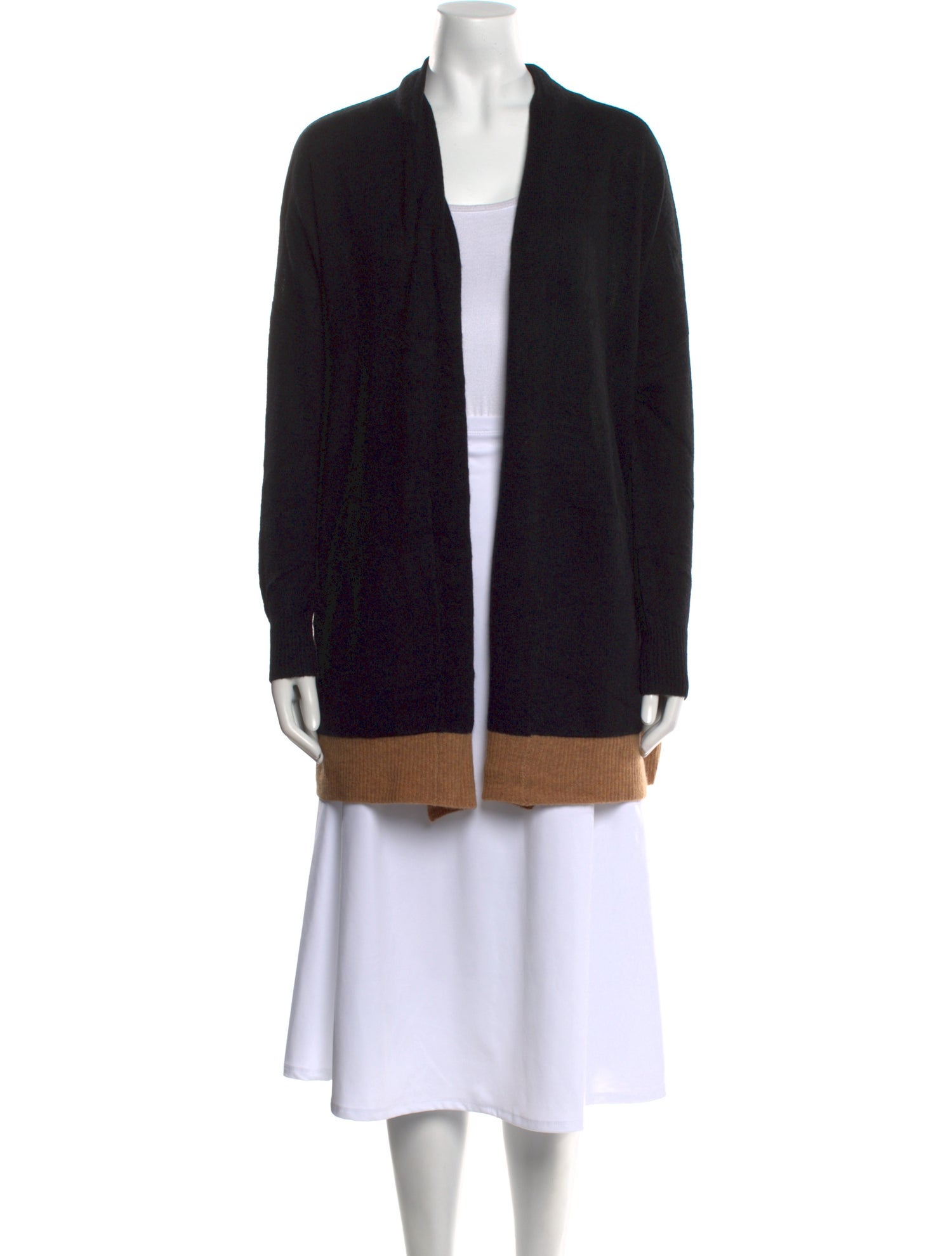 Minnie Rose Cashmere Colorblock Pattern Sweater