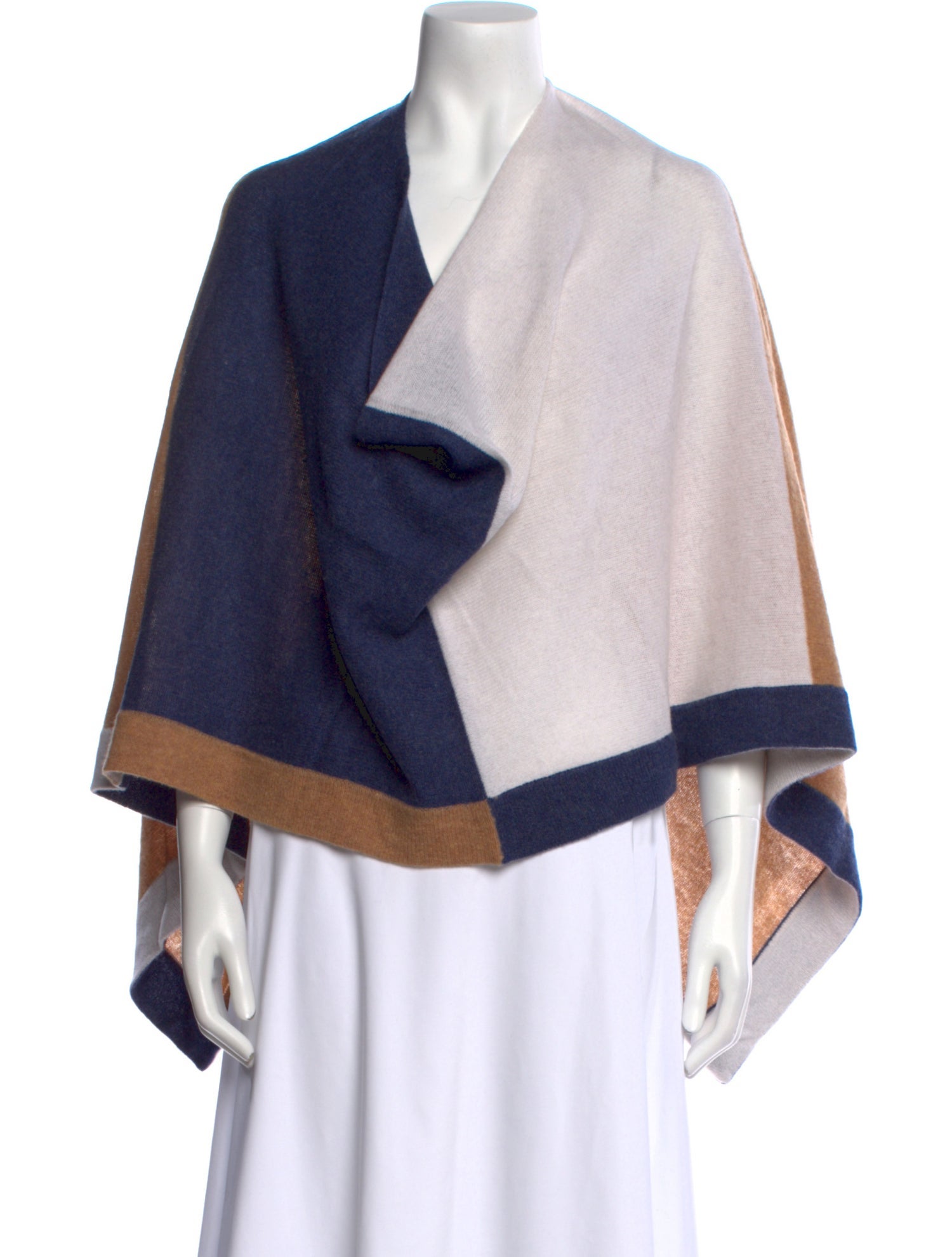 Minnie Rose Cashmere Colorblock Pattern Sweater