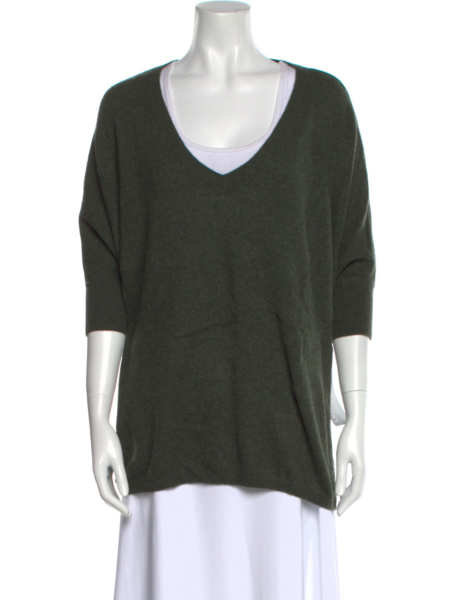 Minnie Rose Cashmere V-Neck Sweater