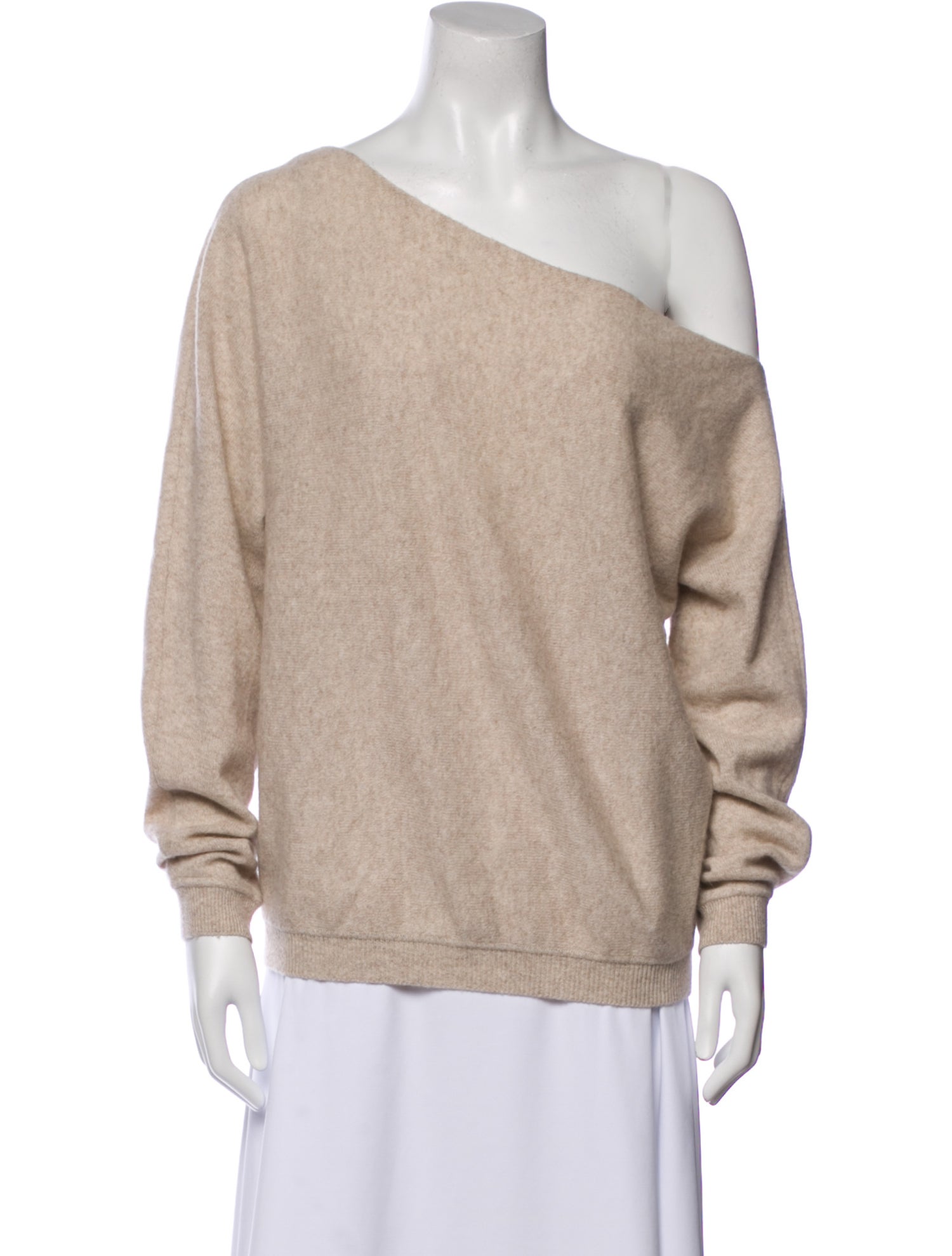 Minnie Rose Cashmere One-Shoulder Sweater