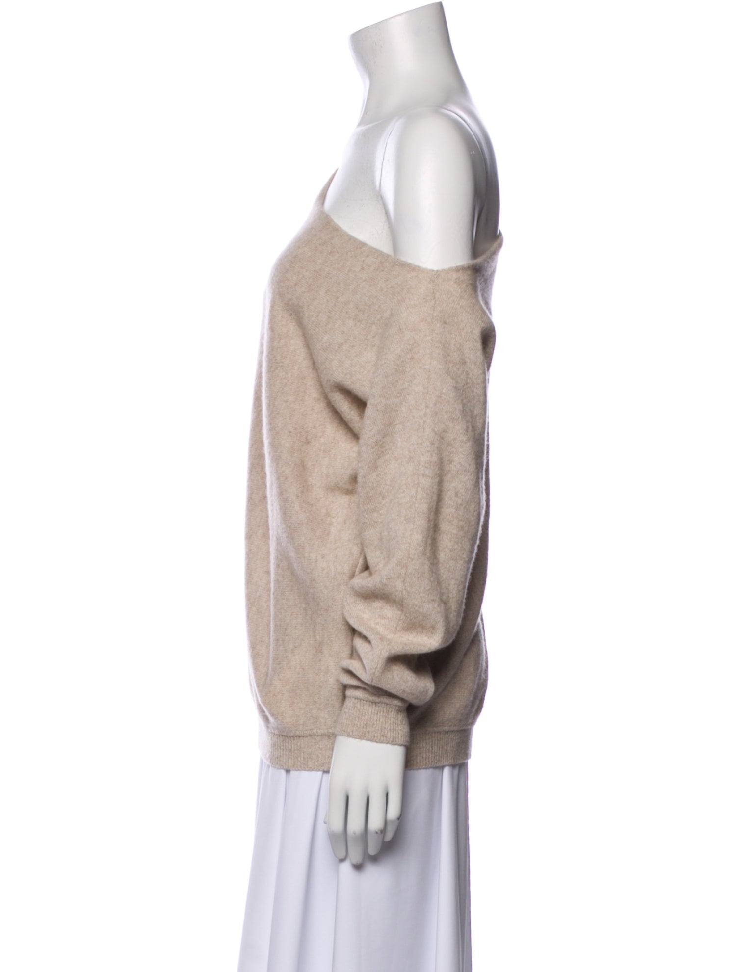 Minnie Rose Cashmere One-Shoulder Sweater