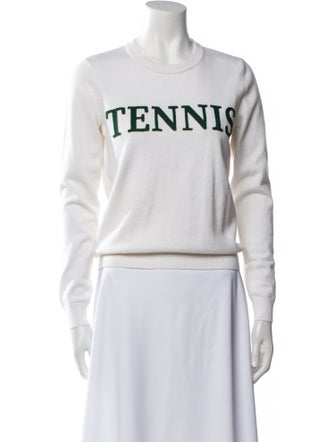 Minnie Rose Graphic Print Scoop Neck Sweater