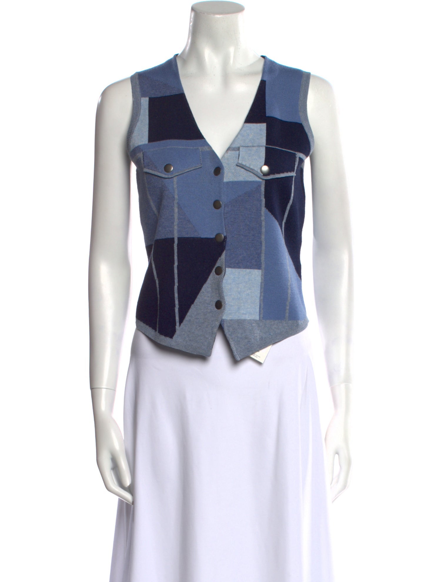 Minnie Rose Plaid Print V-Neck Sweater