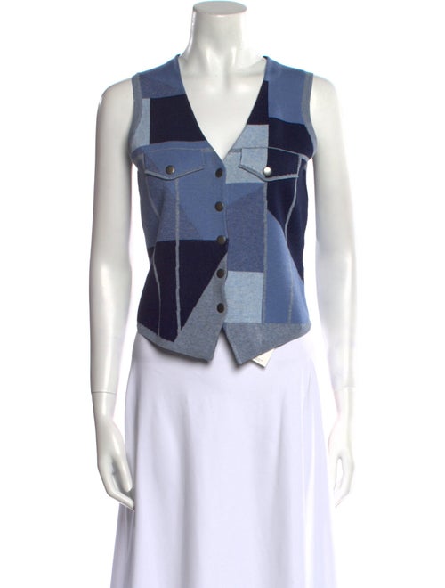 Minnie Rose Plaid Print V-Neck Sweater