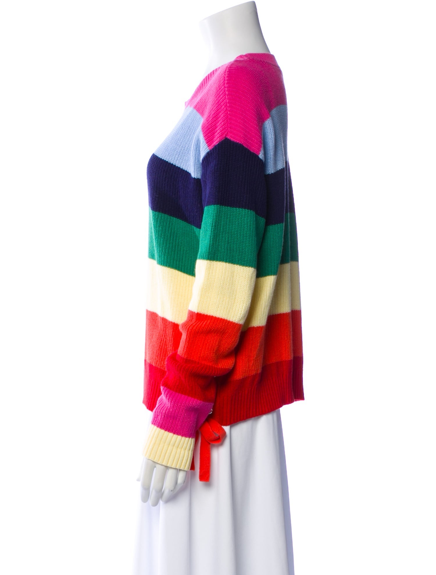 Minnie Rose Striped Crew Neck Sweater