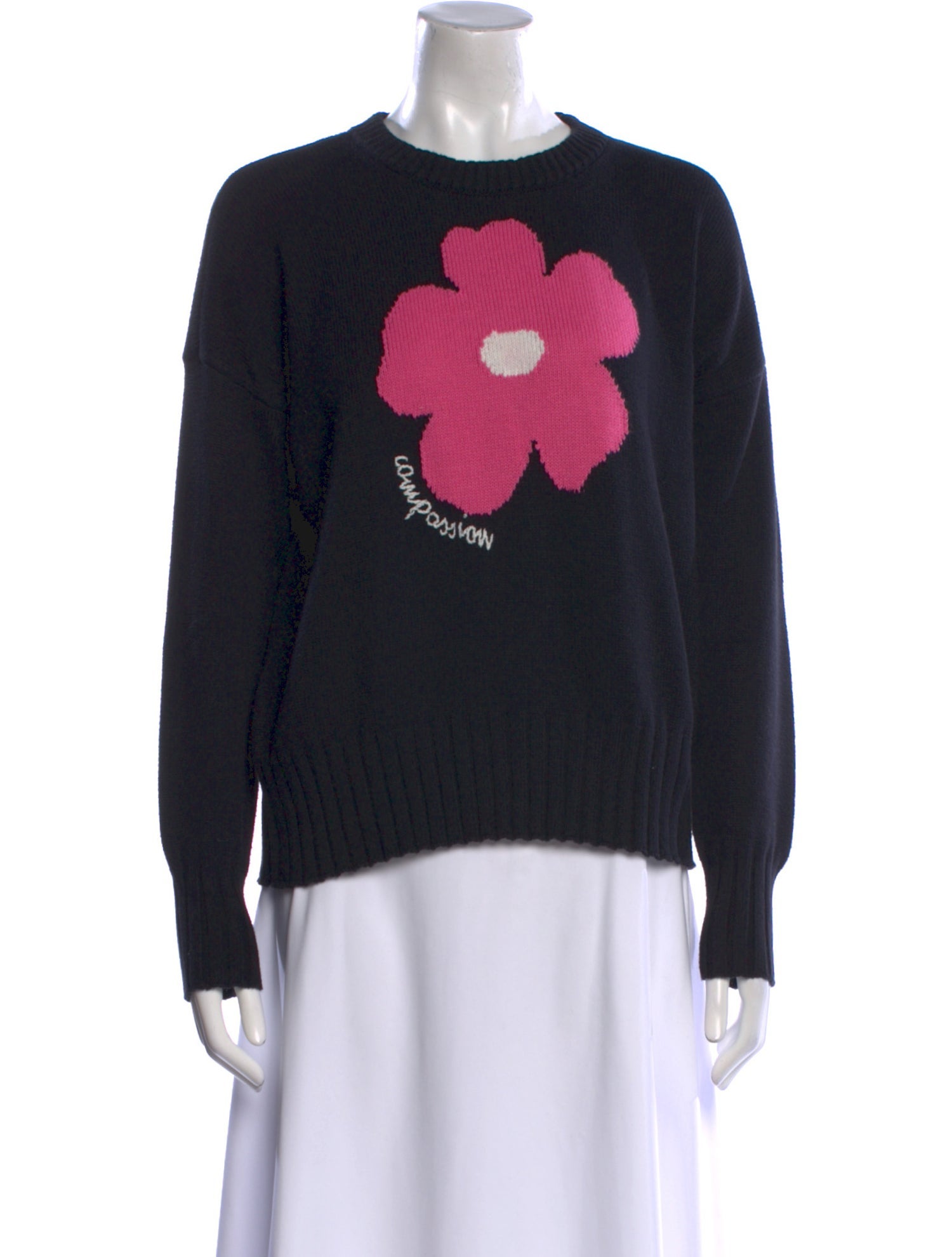 Minnie Rose Graphic Print Crew Neck Sweater