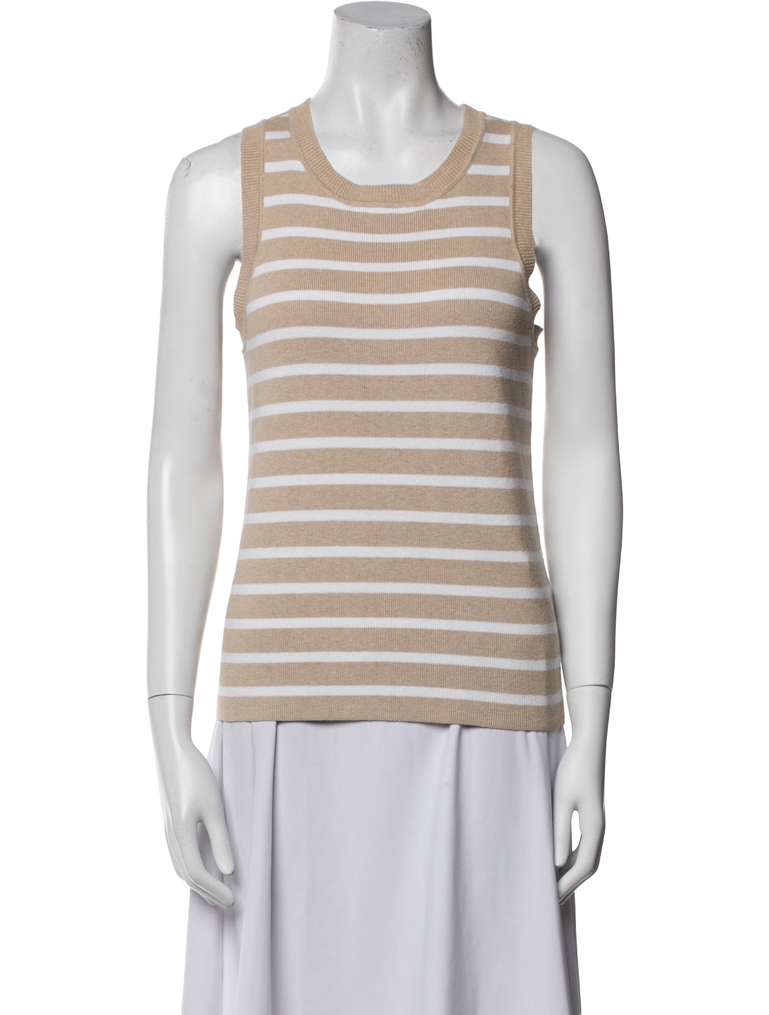 Minnie Rose Striped Scoop Neck Sweater