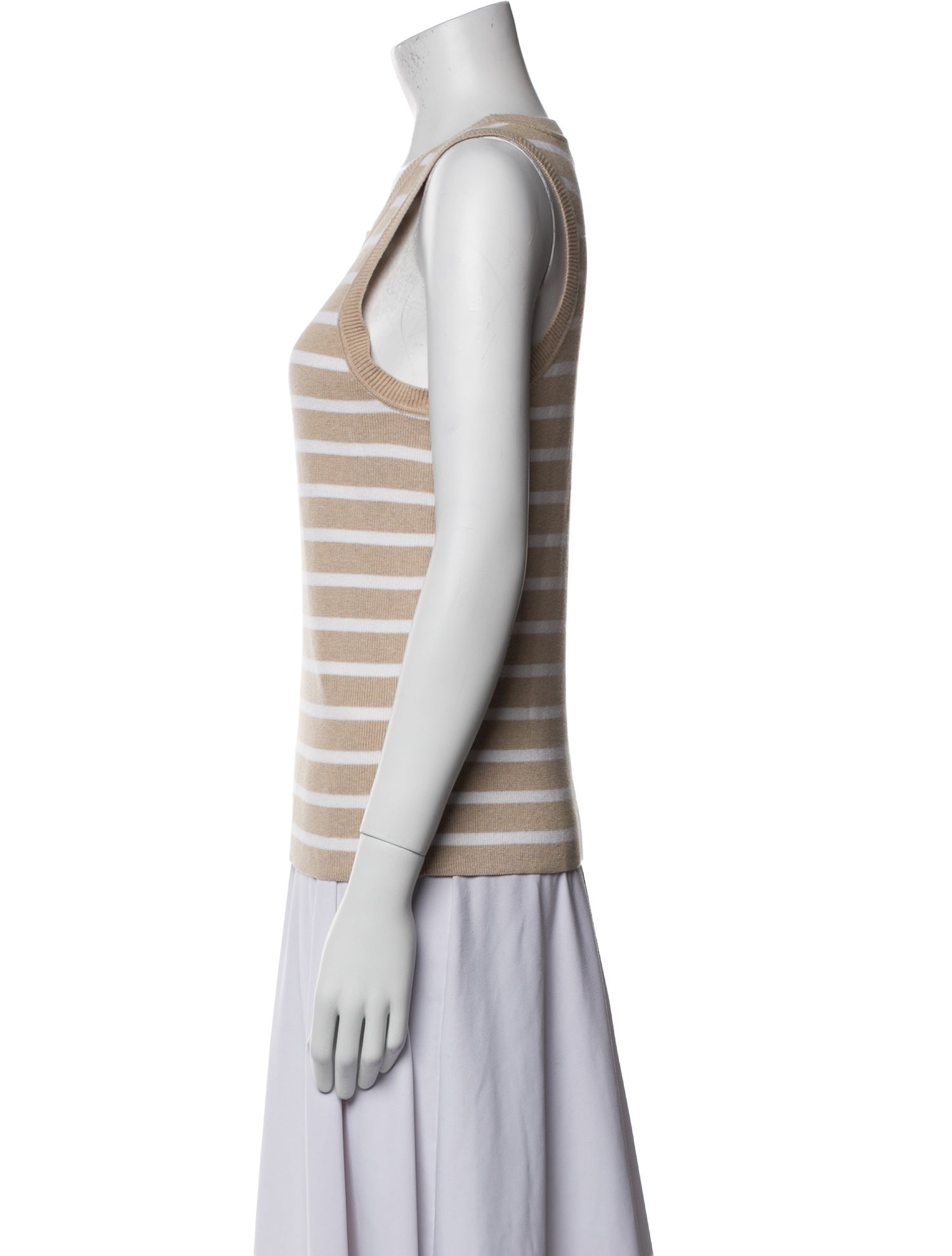 Minnie Rose Striped Scoop Neck Sweater