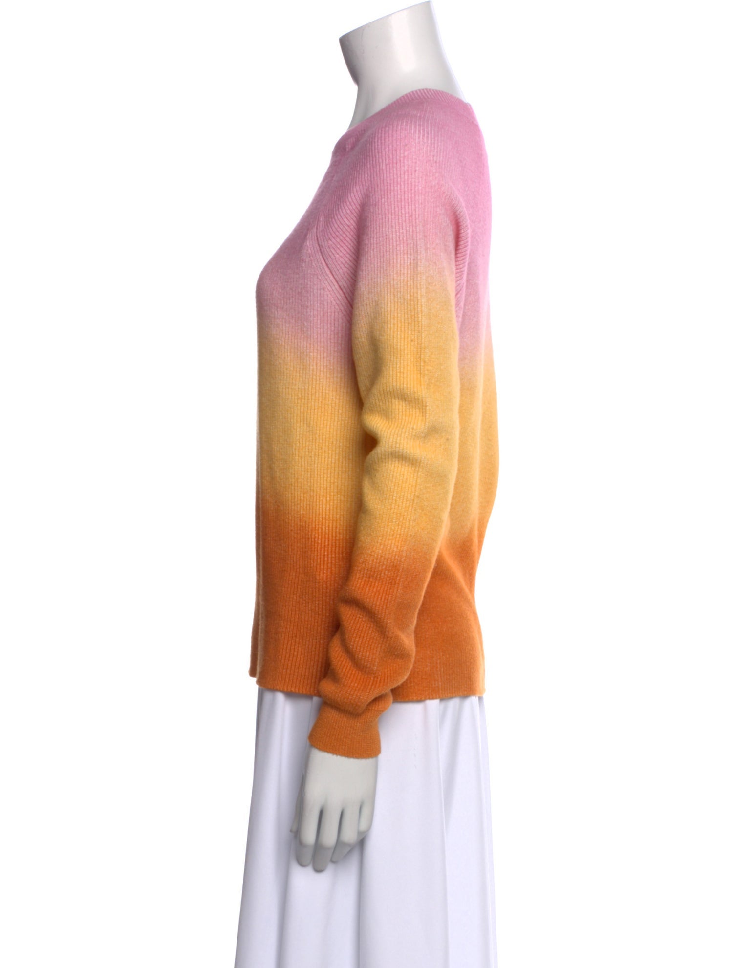 Minnie Rose Colorblock Pattern Crew Neck Sweater