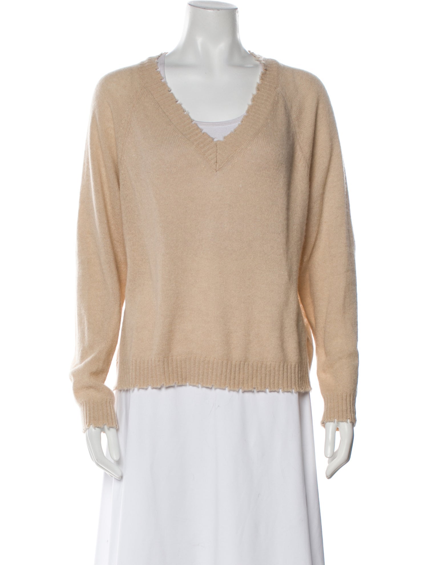 Minnie Rose Cashmere V-Neck Sweater