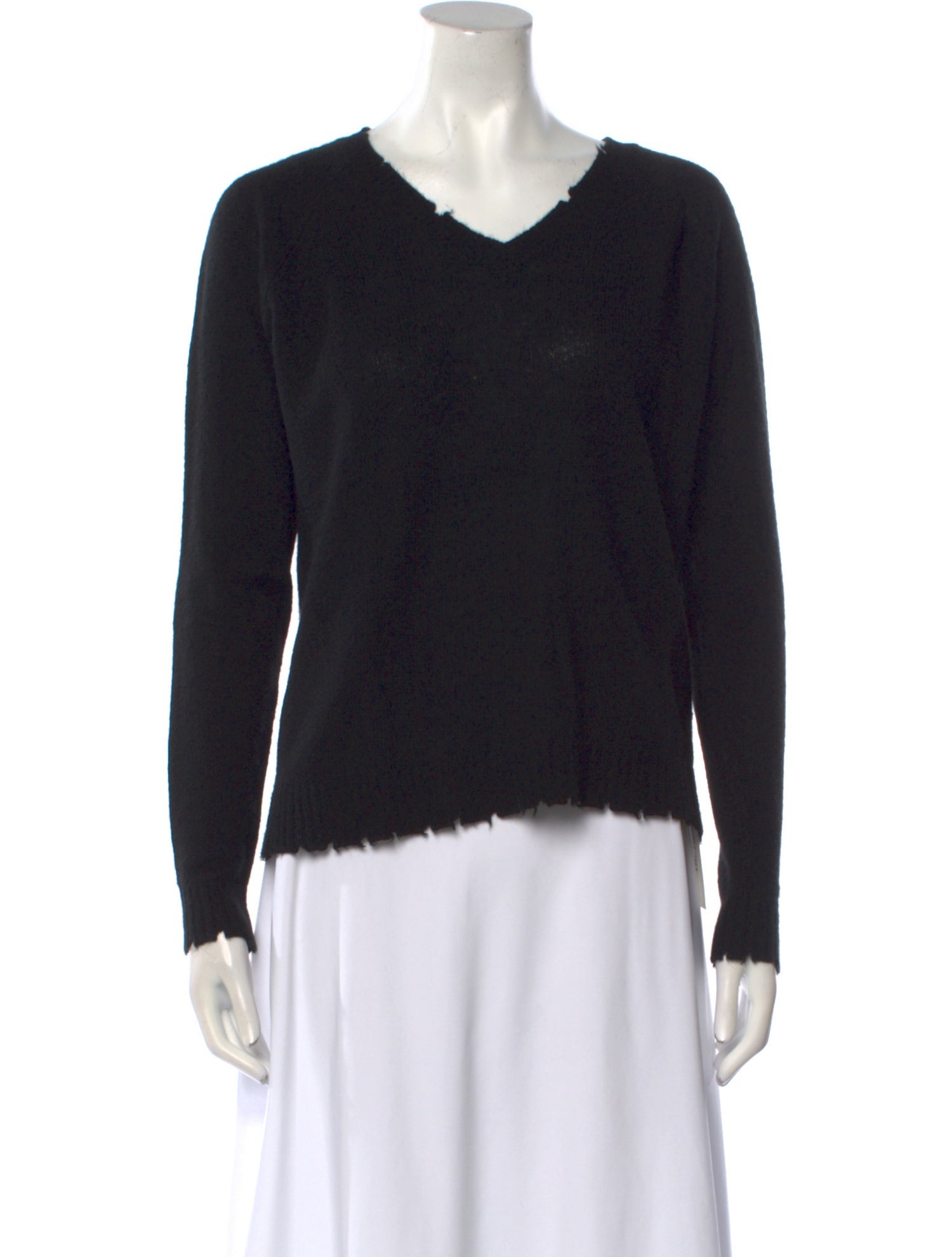 Minnie Rose Cashmere V-Neck Sweater