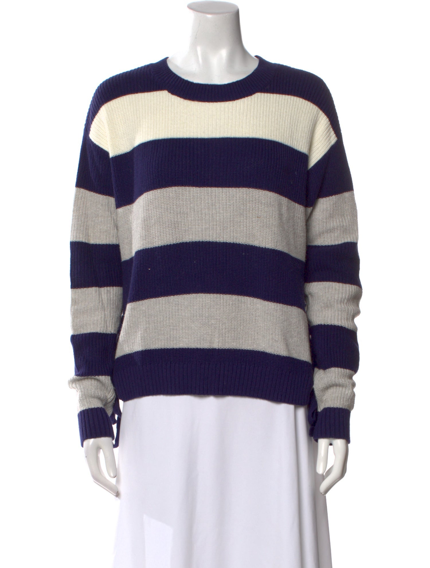 Minnie Rose Striped Crew Neck Sweater