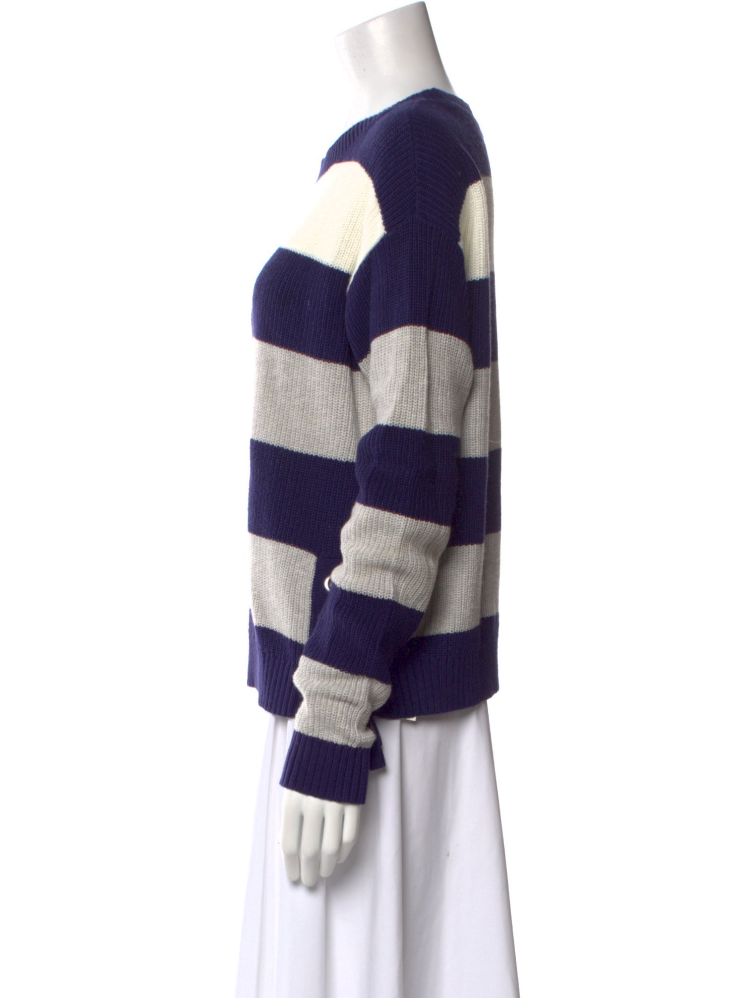 Minnie Rose Striped Crew Neck Sweater