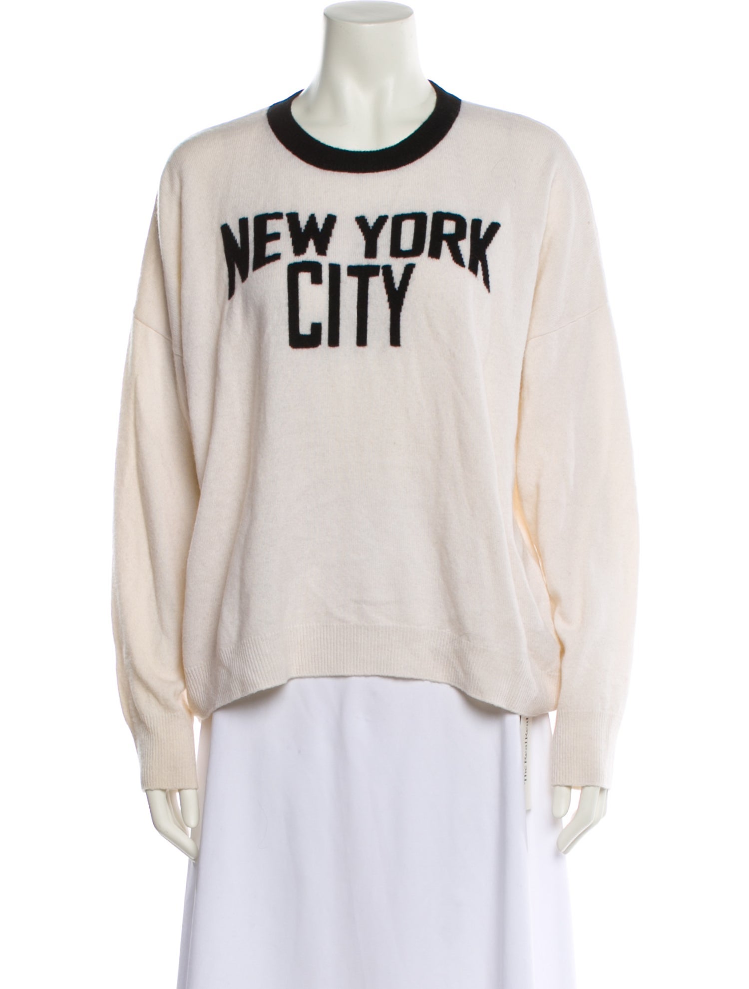 Minnie Rose Cashmere Graphic Print Sweater