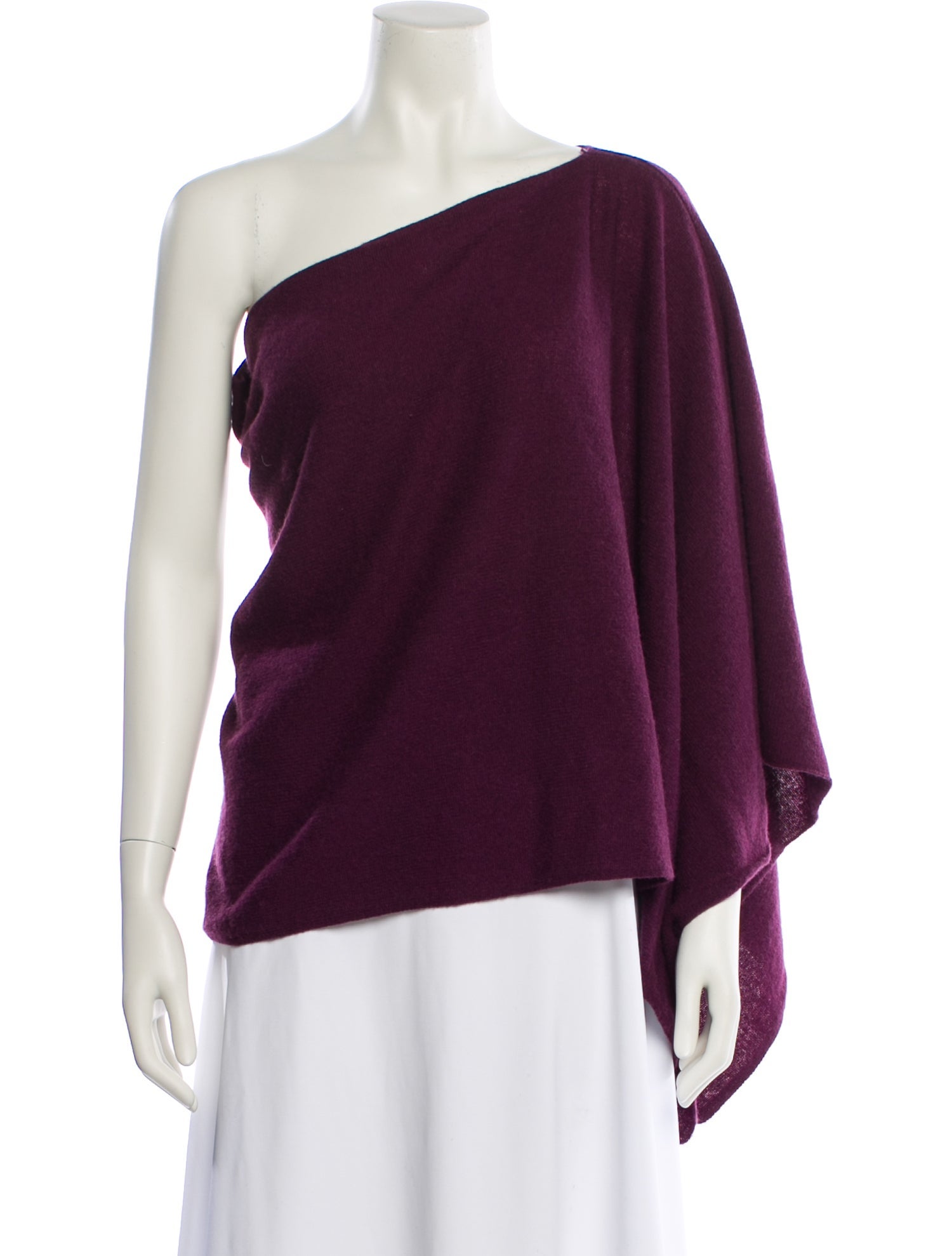 Minnie Rose Cashmere One-Shoulder Sweater