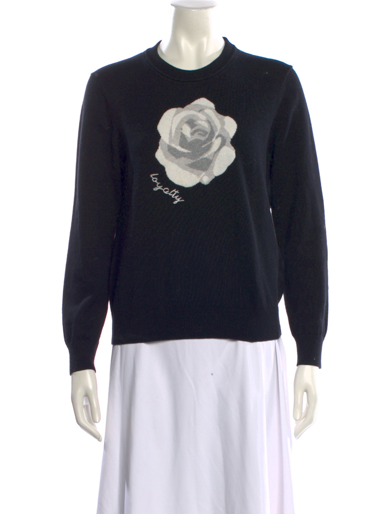 Minnie Rose Graphic Print Crew Neck Sweater