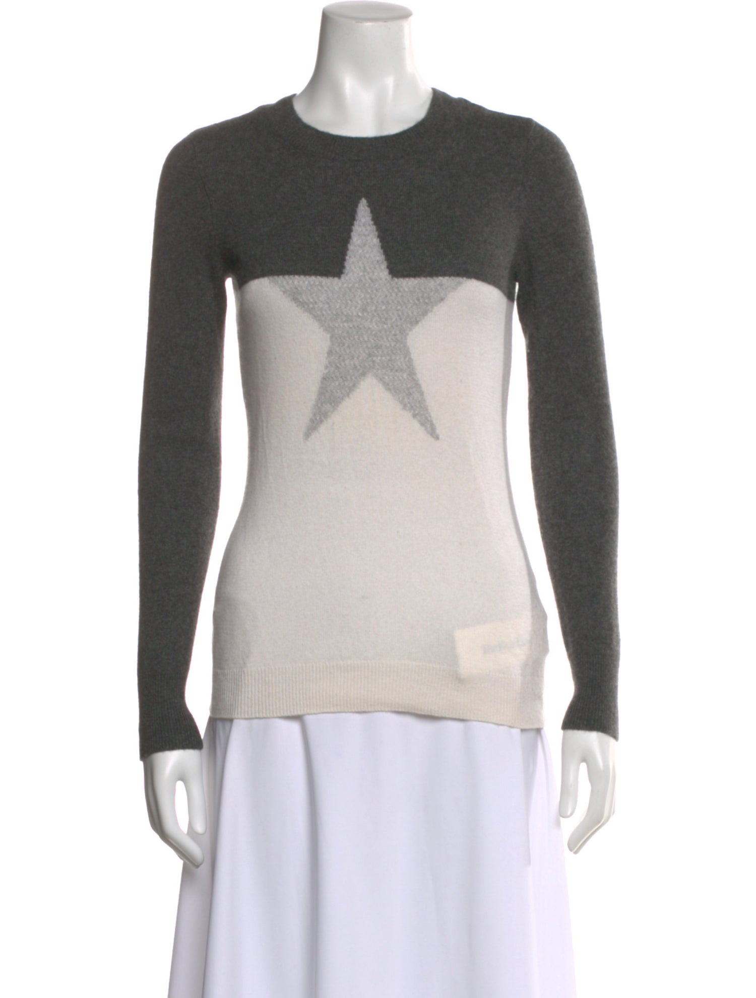 Minnie Rose Cashmere Graphic Print Sweater