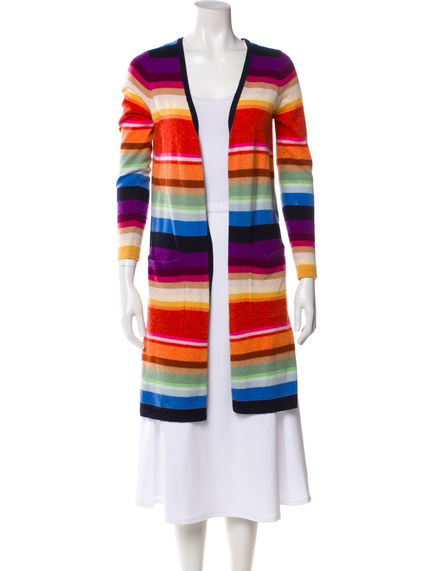 Minnie Rose Cashmere Striped Sweater