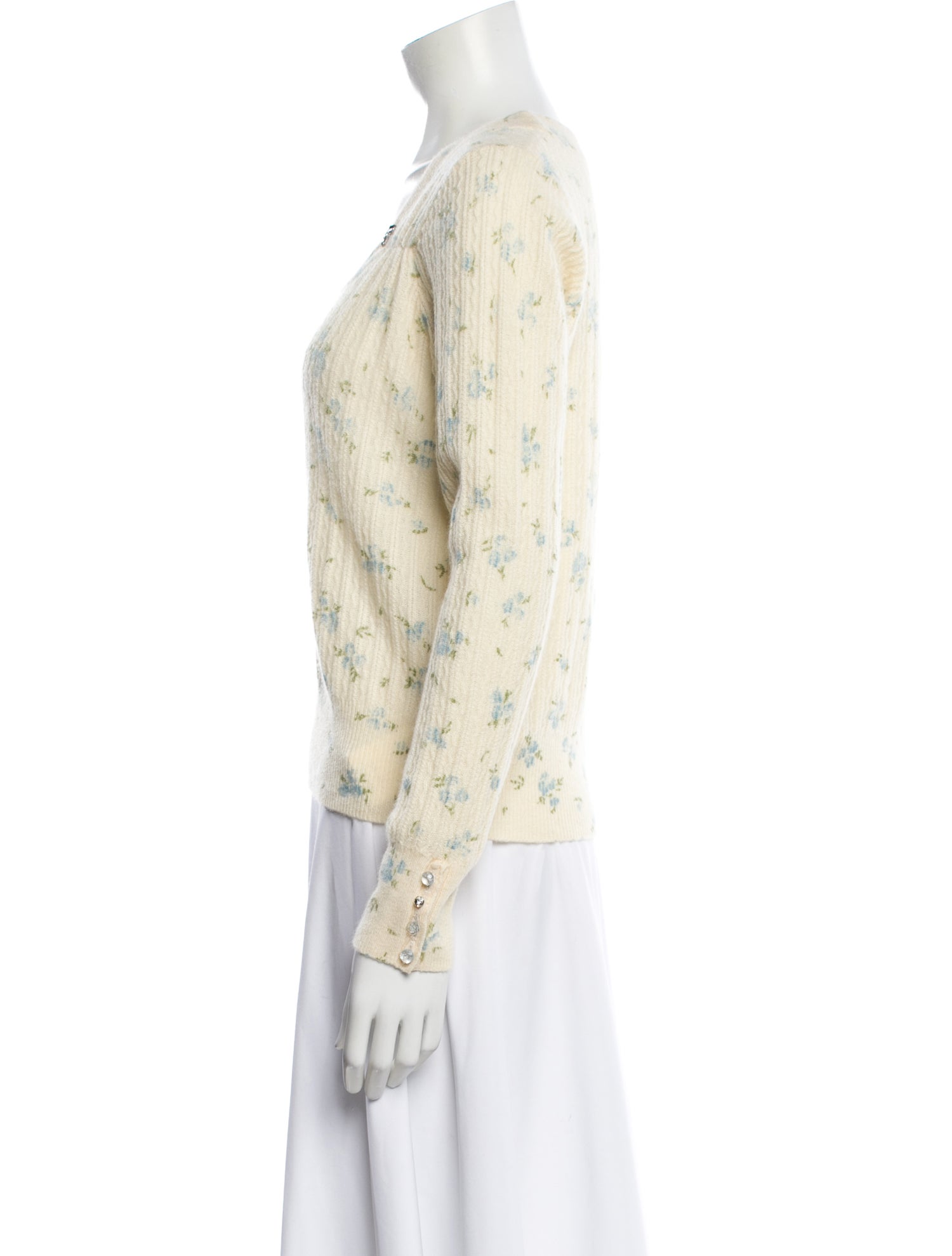 Minnie Rose Cashmere Printed Sweater