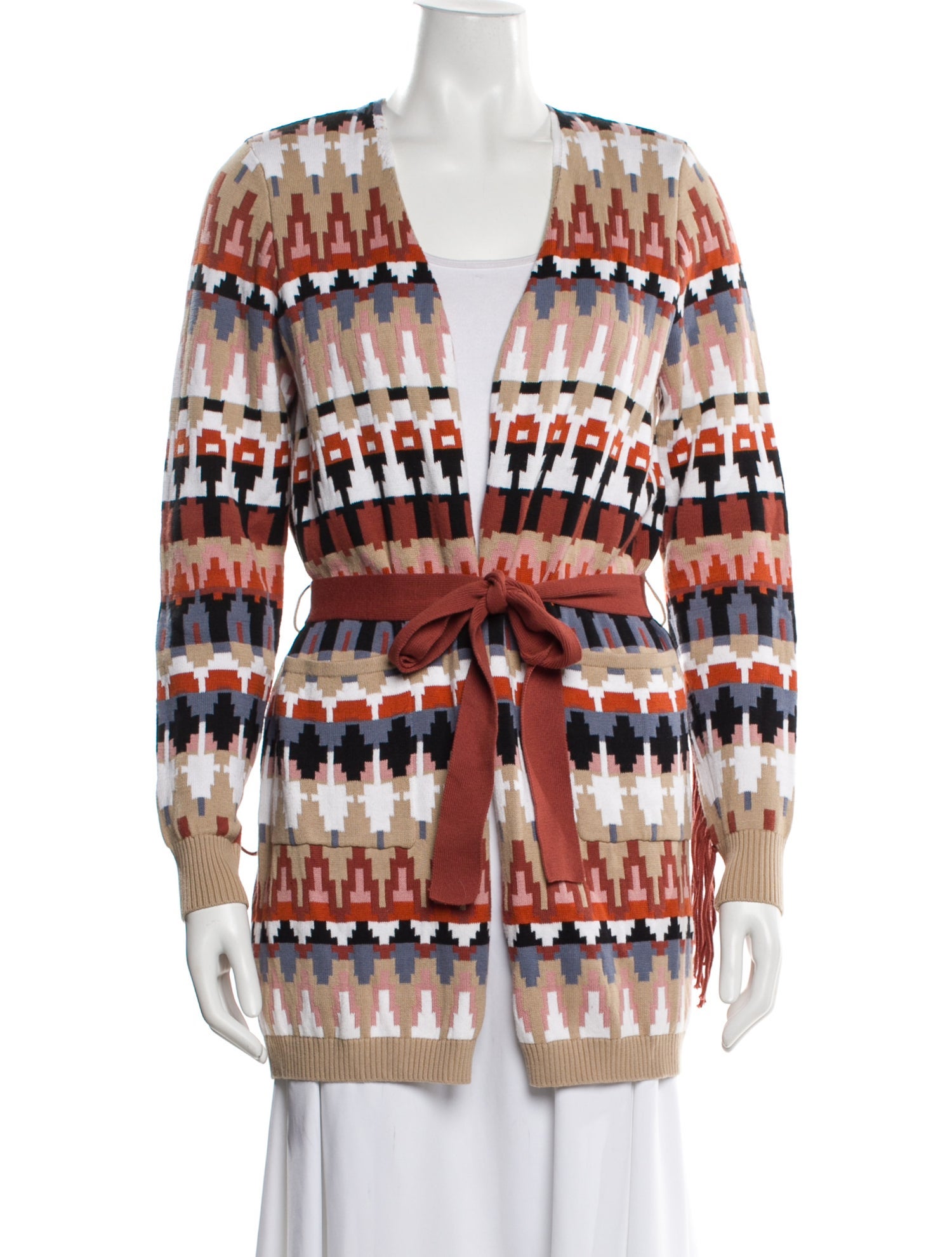 Minnie Rose Printed V-Neck Sweater