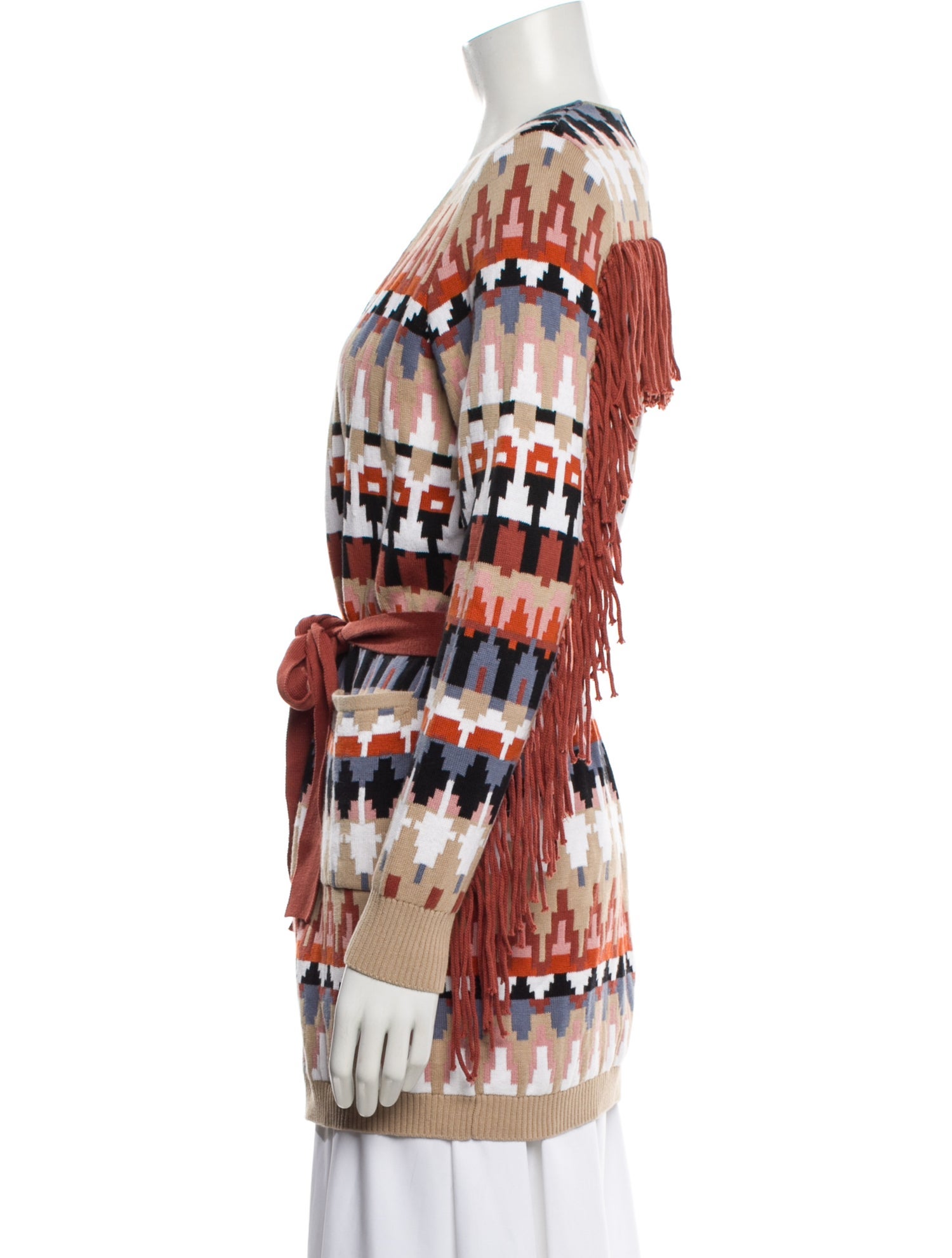 Minnie Rose Printed V-Neck Sweater