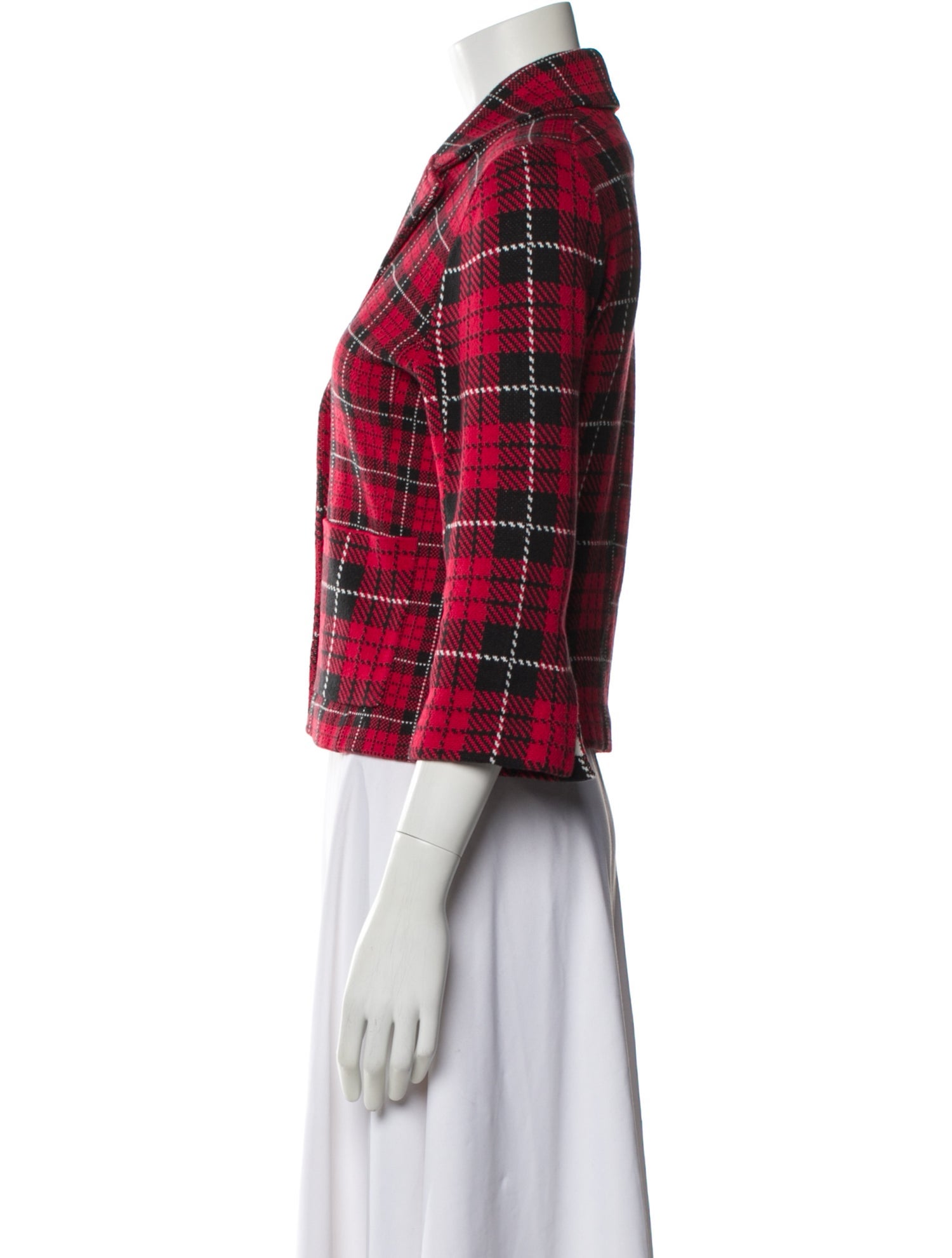 Minnie Rose Plaid Print Blazer