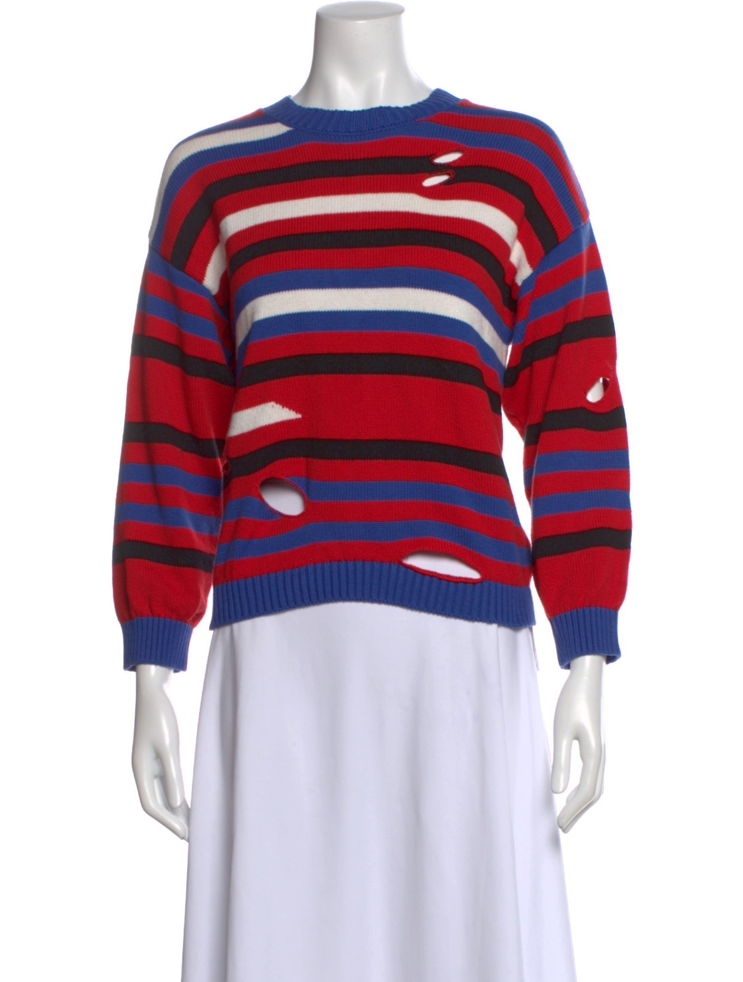 Minnie Rose Striped Crew Neck Sweater