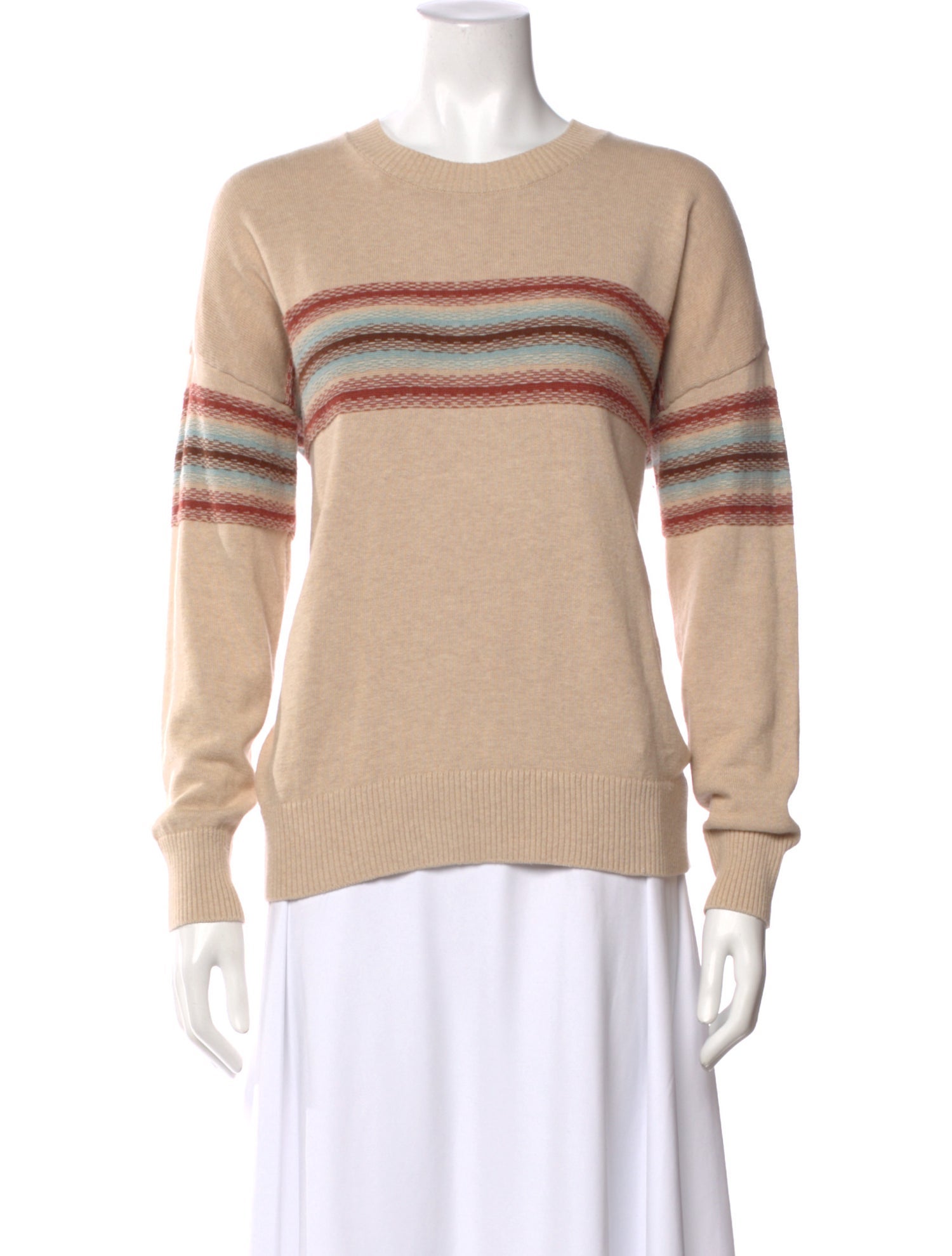 Minnie Rose Striped Crew Neck Sweater