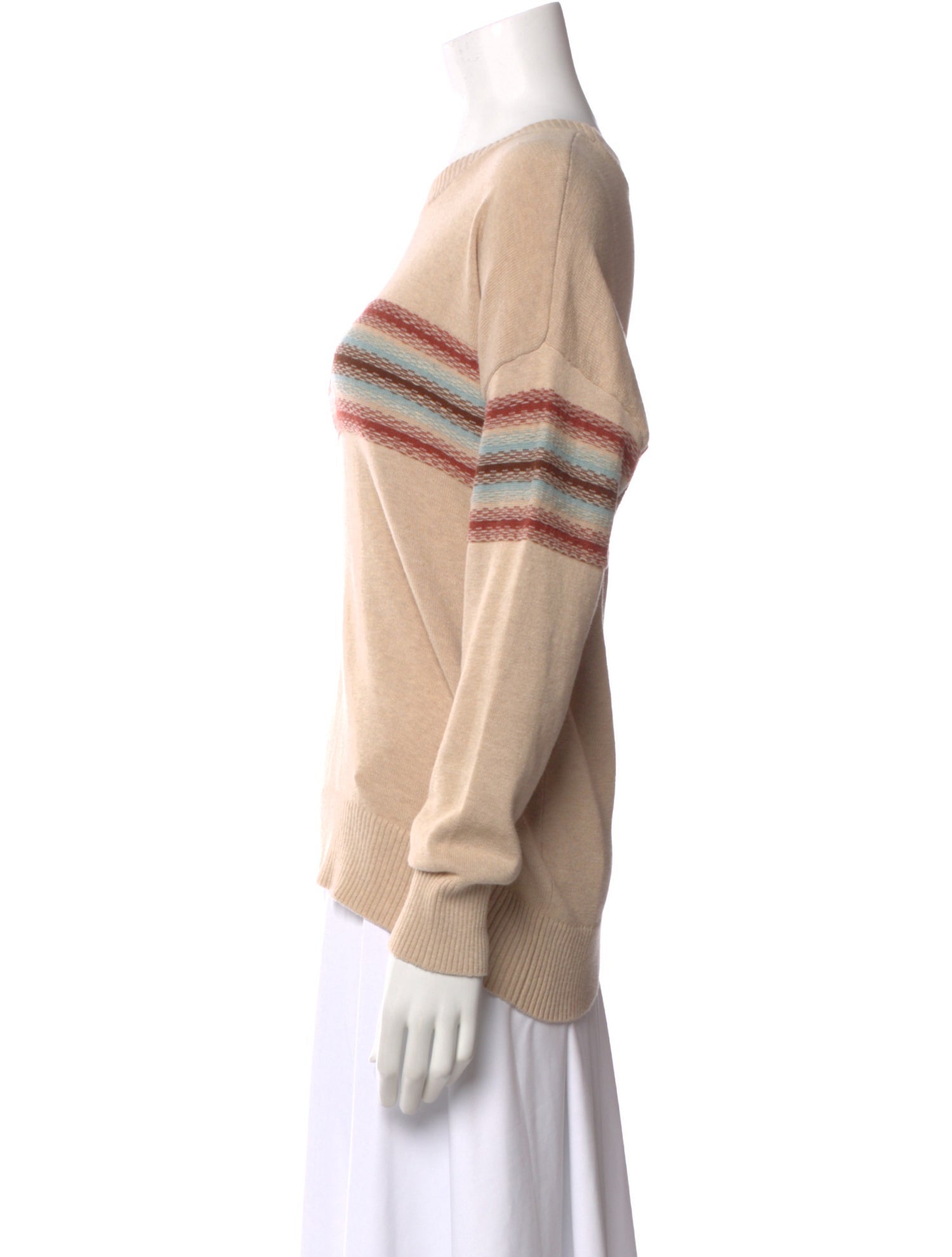 Minnie Rose Striped Crew Neck Sweater