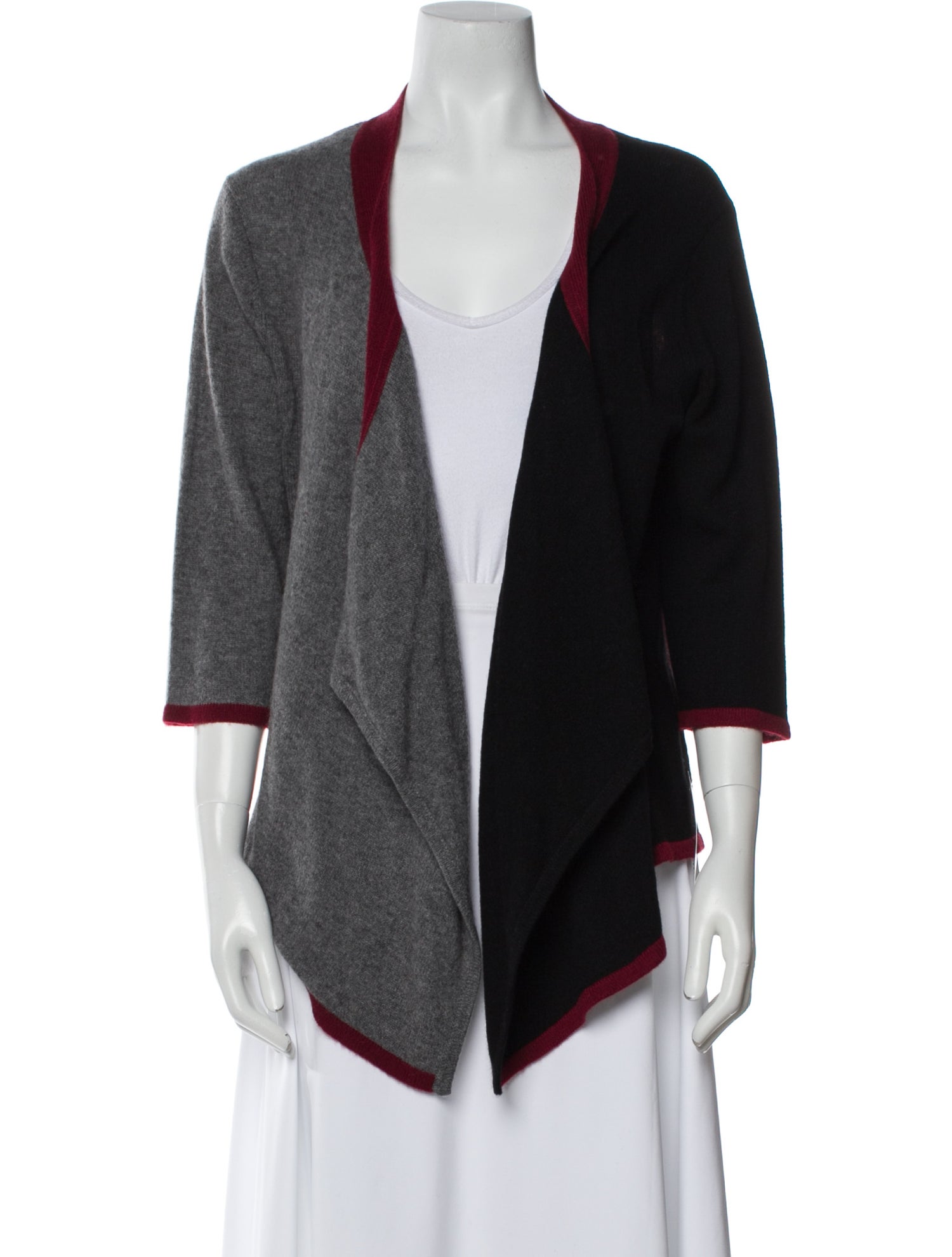 Minnie Rose Cashmere Colorblock Pattern Sweater