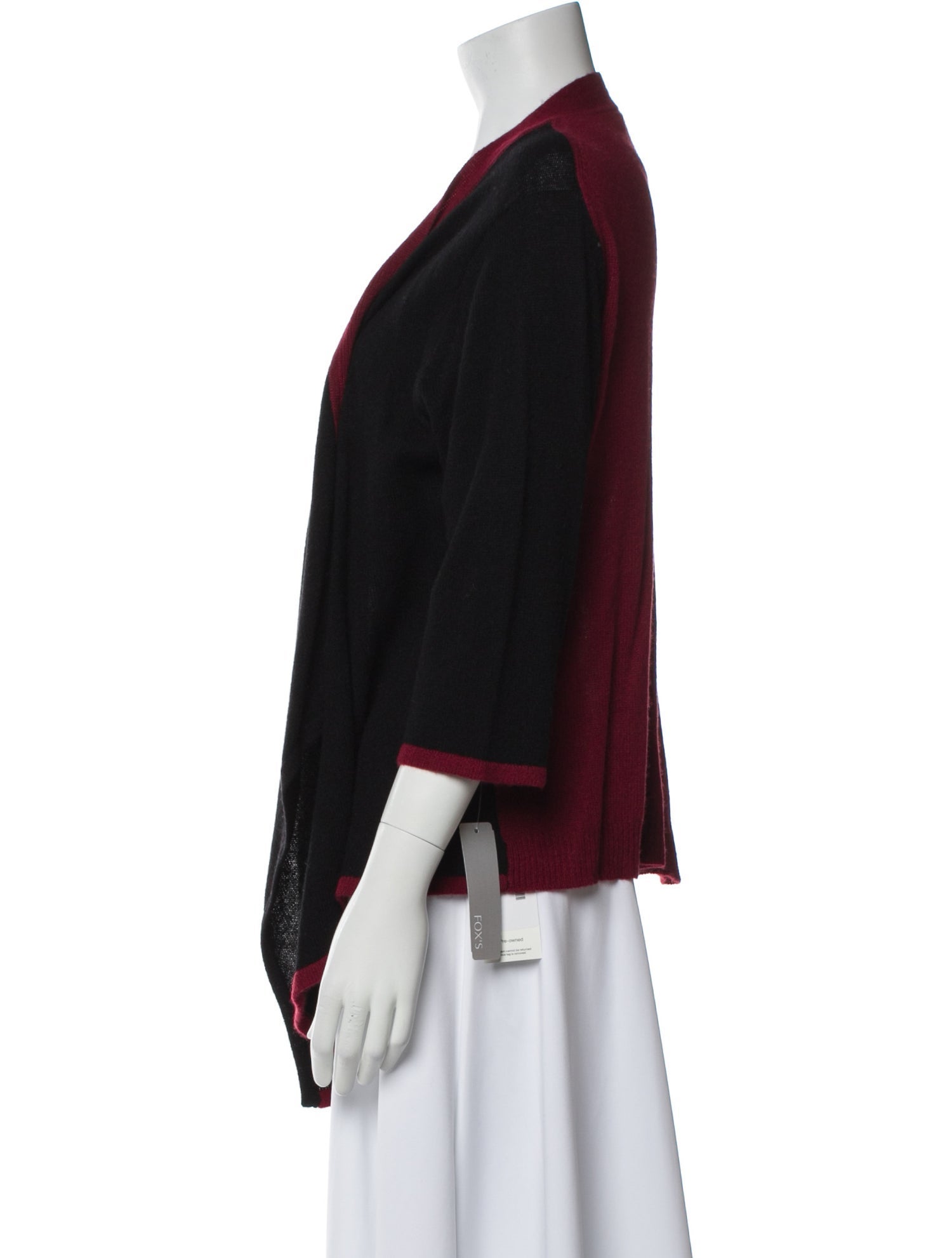 Minnie Rose Cashmere Colorblock Pattern Sweater