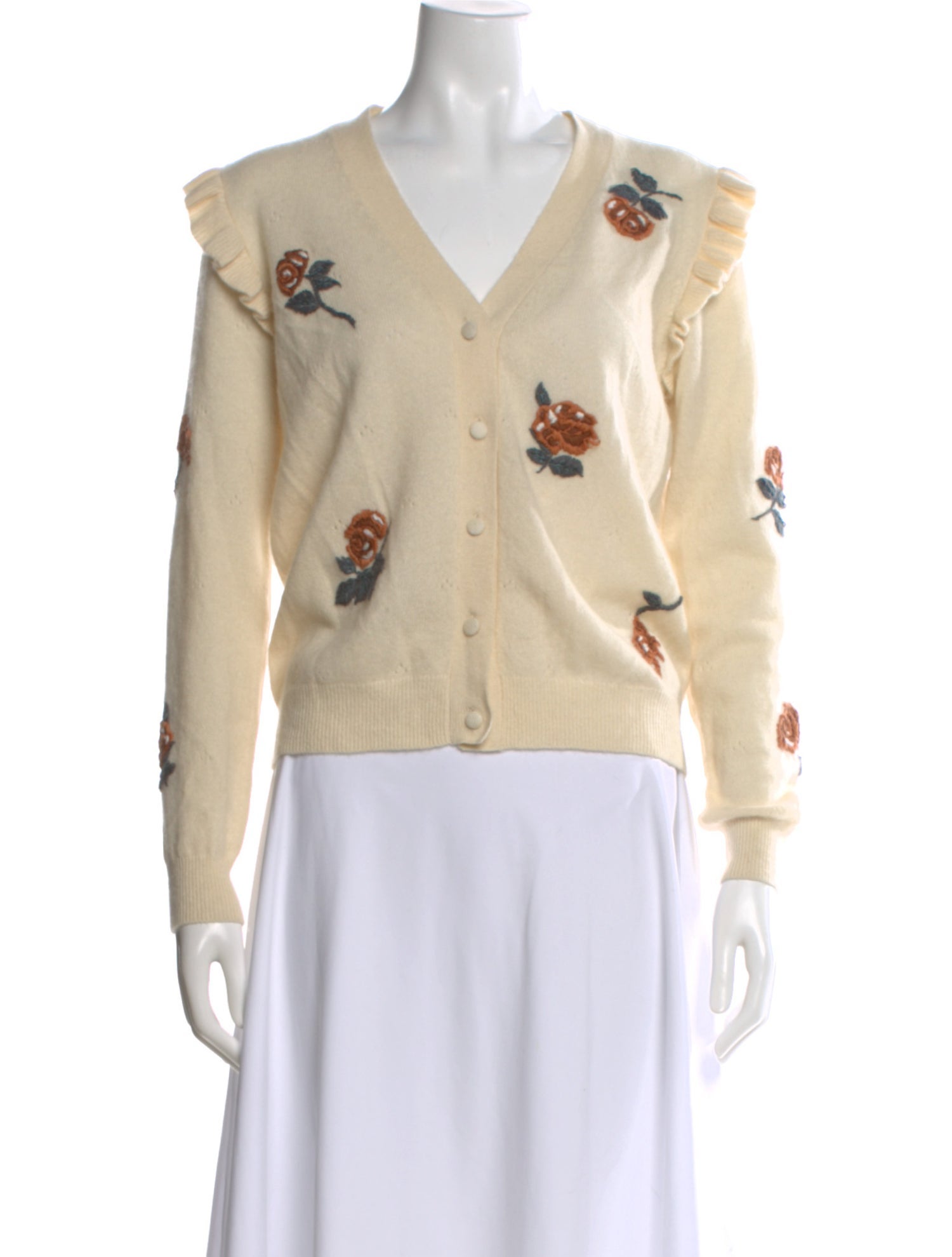 Minnie Rose Cashmere Printed Sweater