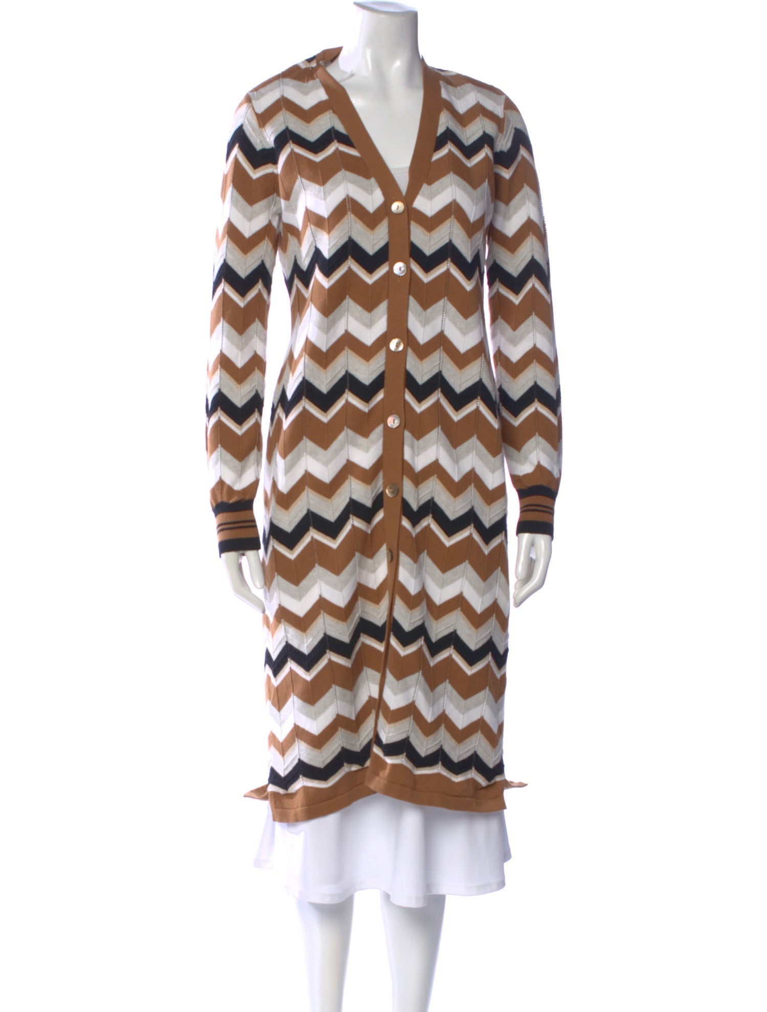 Minnie Rose Striped V-Neck Sweater