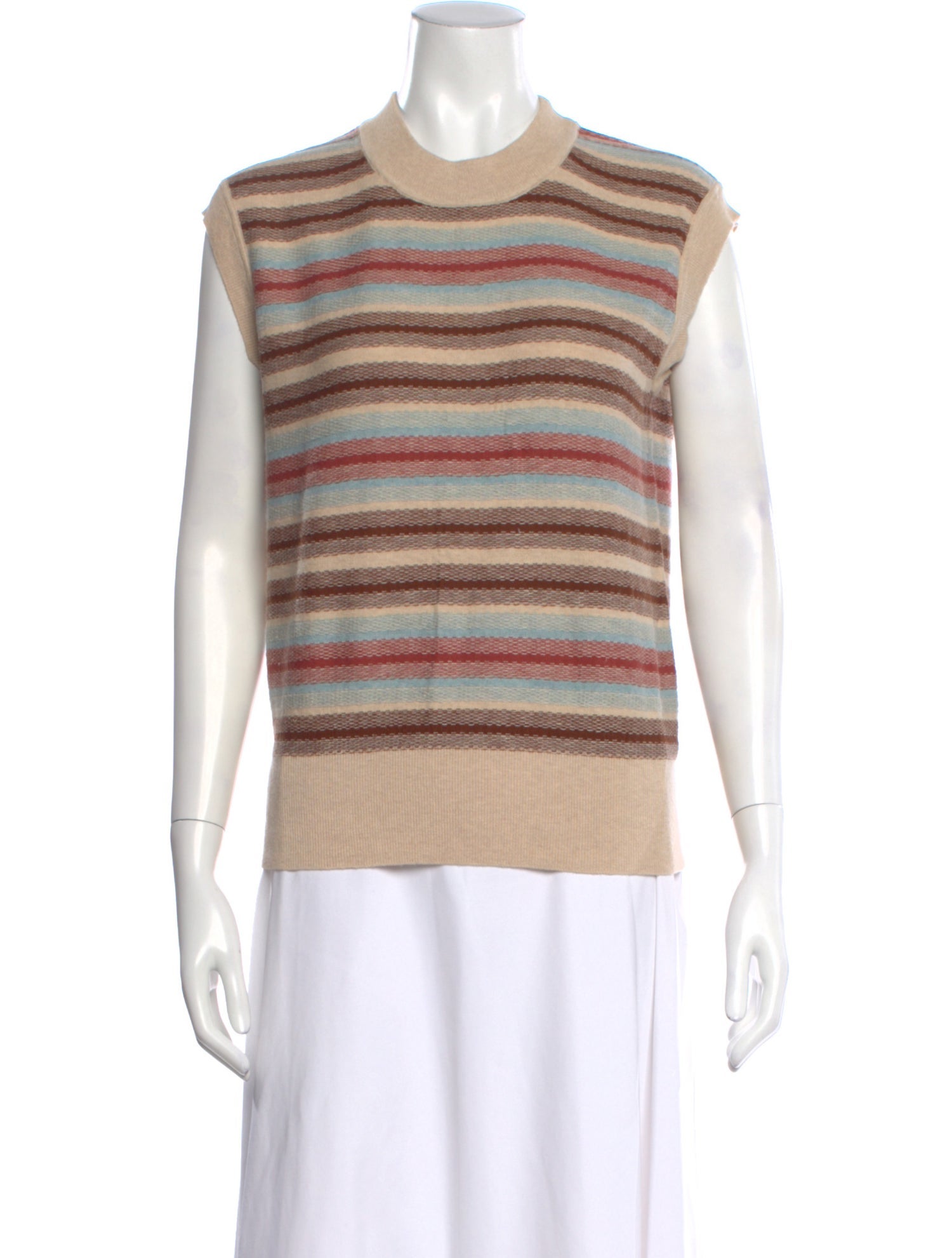 Minnie Rose Striped Crew Neck Sweater
