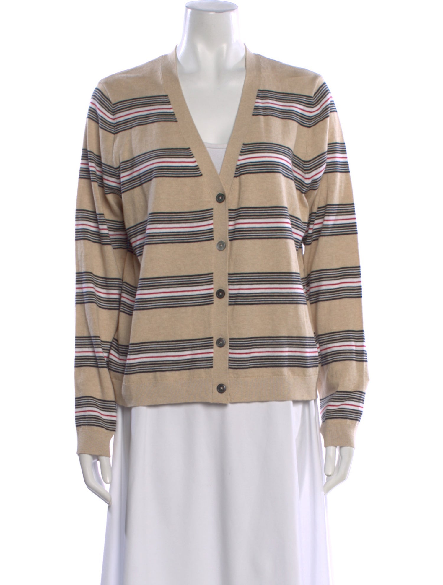 Minnie Rose Striped V-Neck Sweater w/ Tags