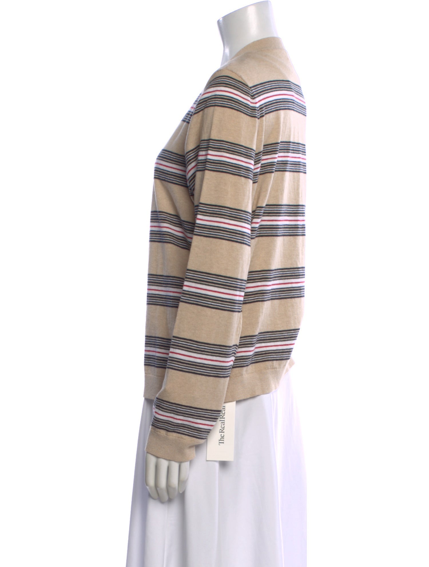 Minnie Rose Striped V-Neck Sweater w/ Tags